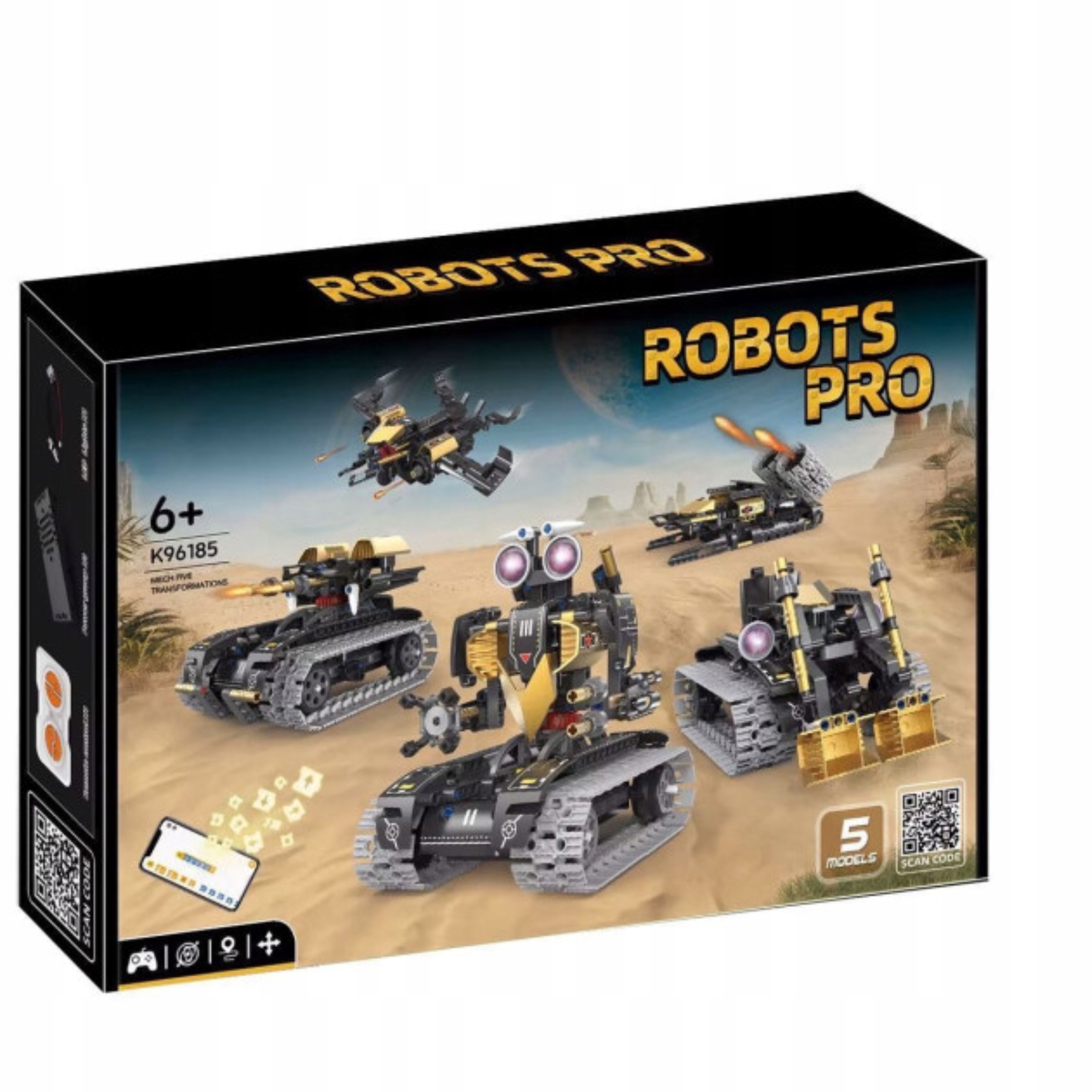 zdalnie sterowany robot z klocków Robot z klocków 5w1 RC aplikacja STEAM wojskowy ROBOT zestaw dzieci 323el