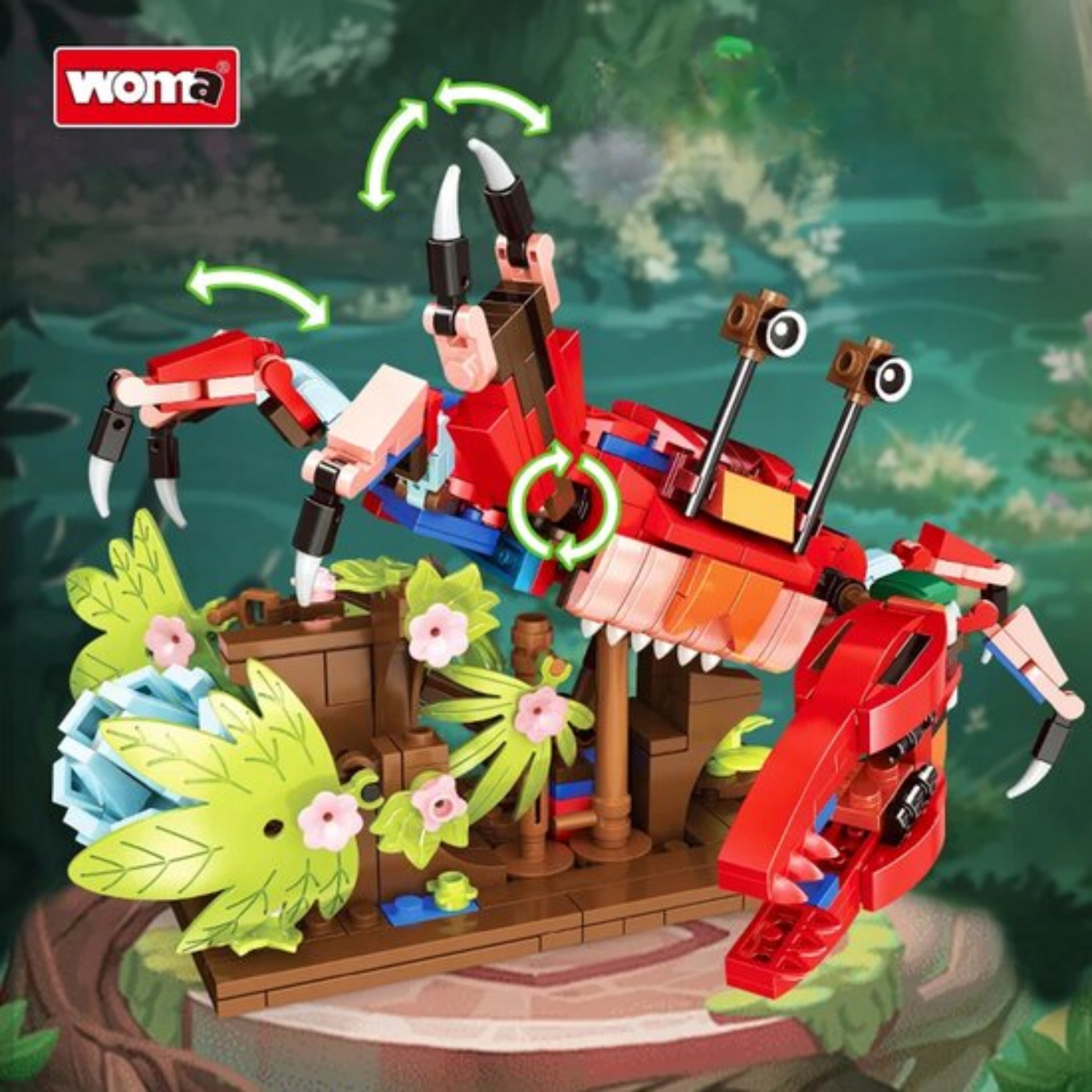 Klocki konstrukcyjne 3w1 Papuga Kameleon Krab Creator zestaw 538 elementów