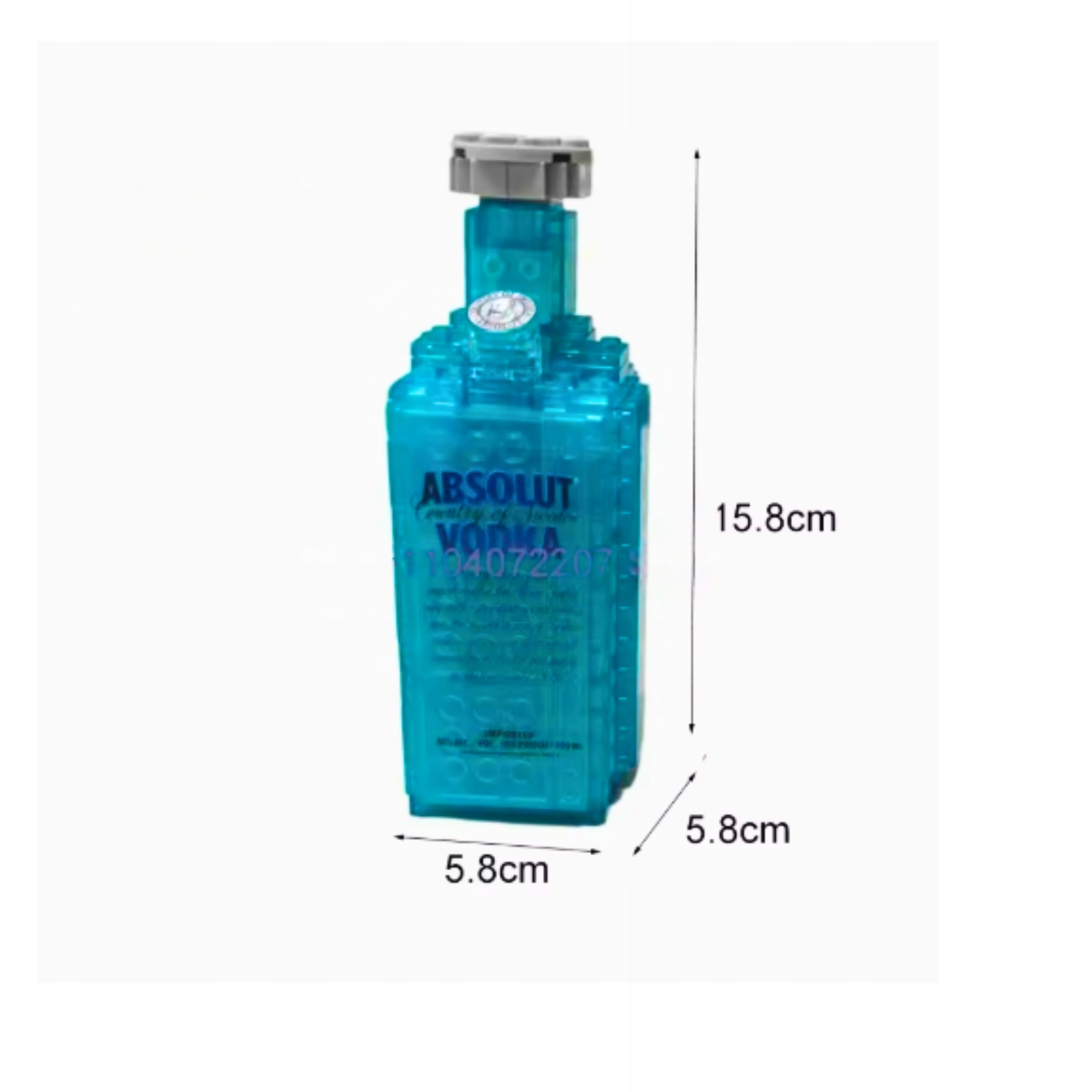 Klocki 3D butelka w stylu Absolut dekoracja kolekcjonerska dla dorosłych