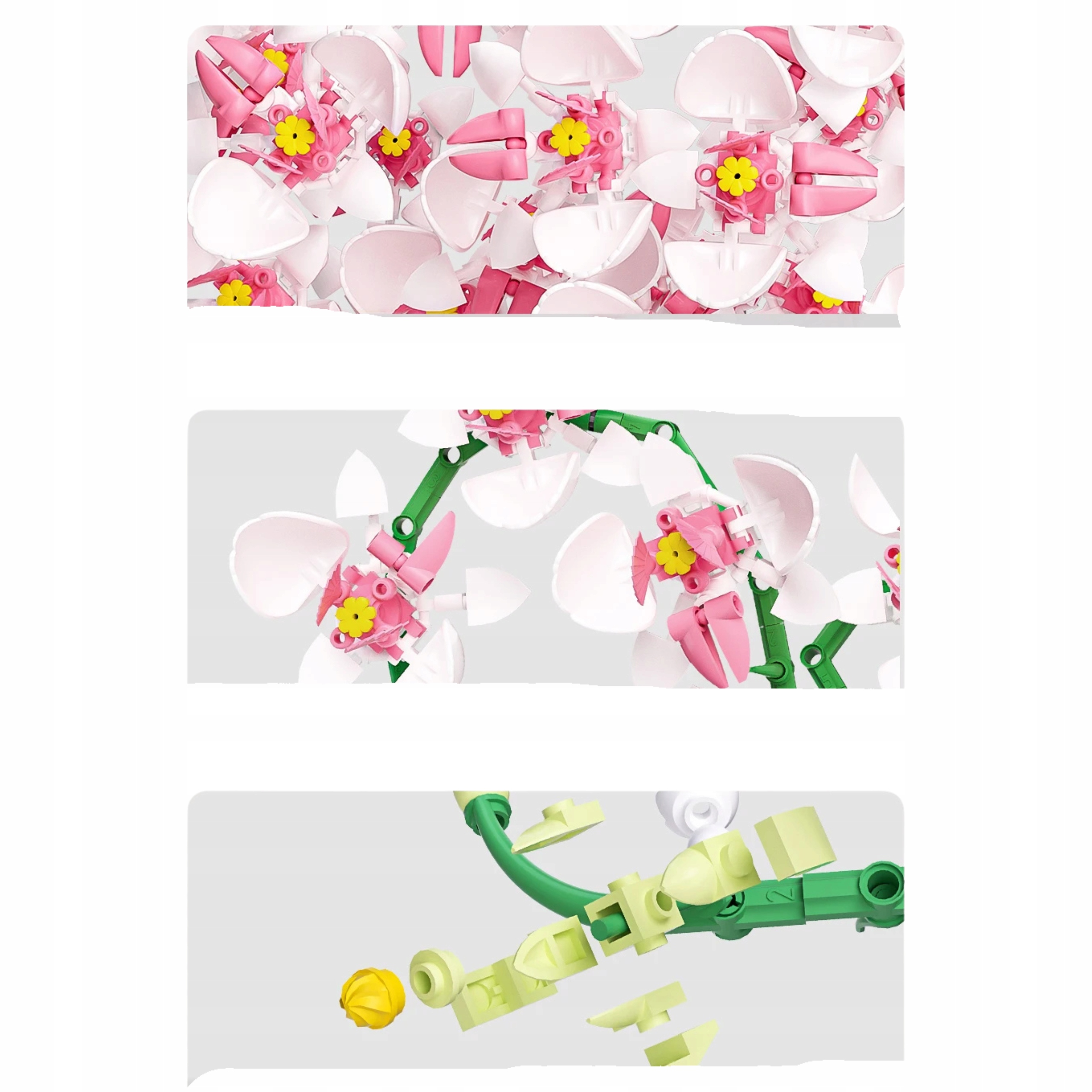 KLOCKI KONSTRUKCYJNE 718el 3D KWIATY UKŁADANKA ORCHIDEA STORCZYK prezent
