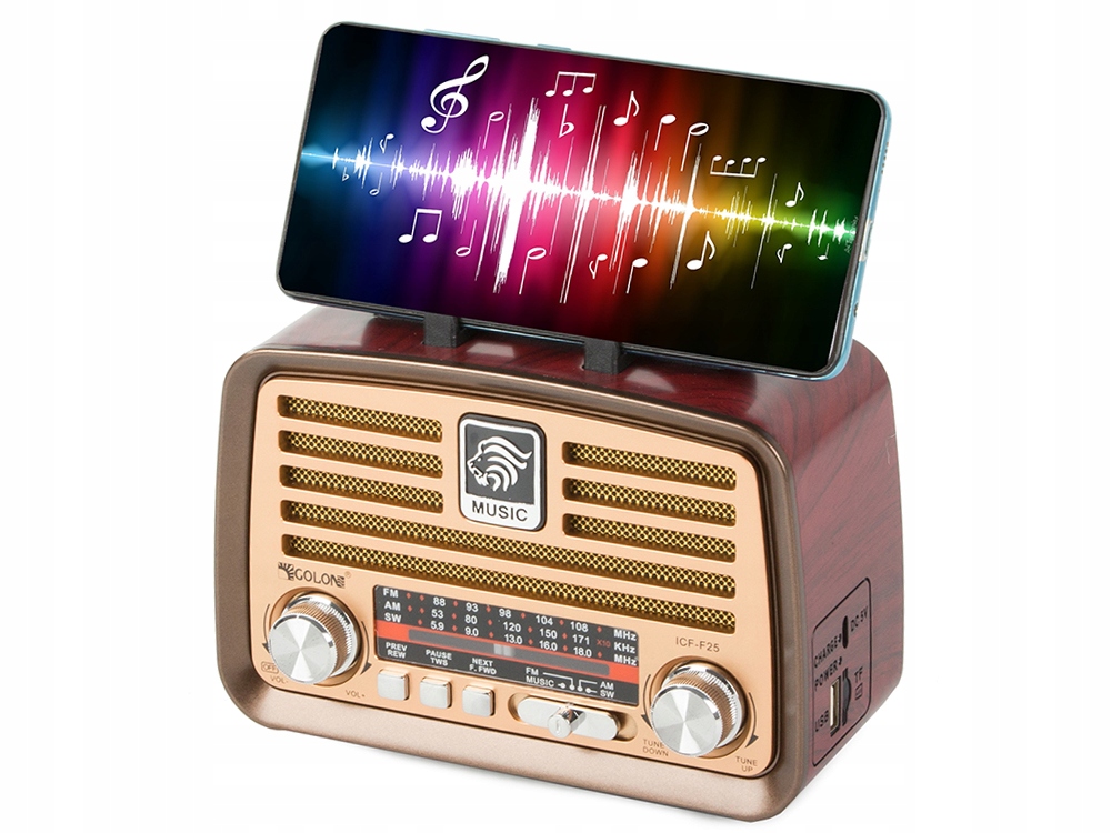 Stylowe radio kuchenne retro Bluetooth USB FM AM akumulator antena