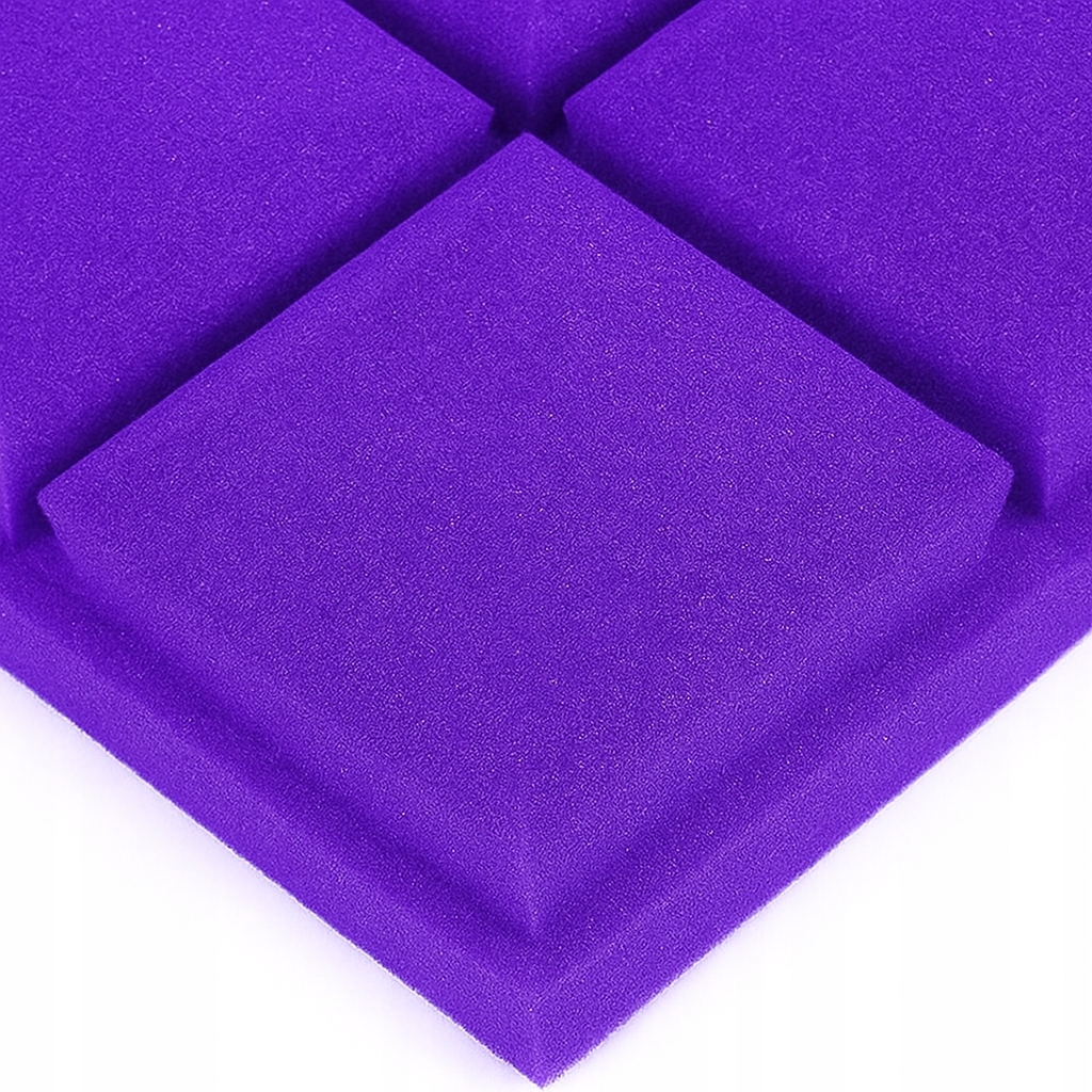 Panele akustyczne BUFFO 30×30 cm| grafit fiolet| ZESTAW | – 4 szt
