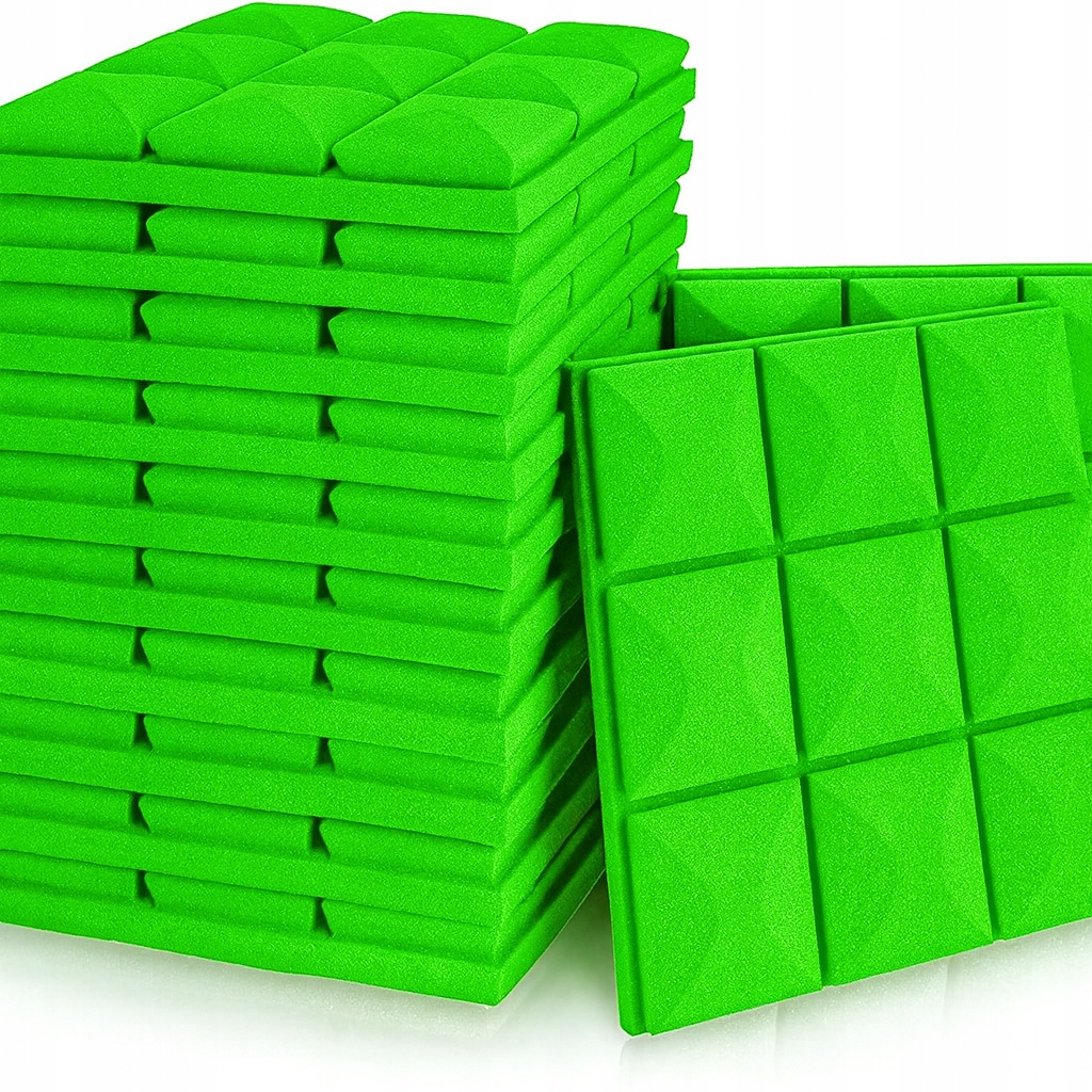 Pianka akustyczna KOSTKA wypukła 30x30x5 cm Panel wygłuszający BUFFO Zieleń