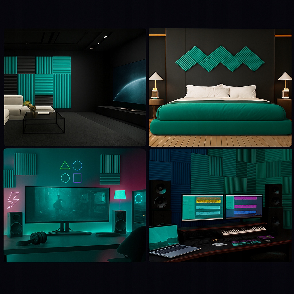 PIANKA MATA GĄBKA WYGŁUSZAJĄCA AKUSTYCZNA 3 m2 Studio nagrań | Turkusowy