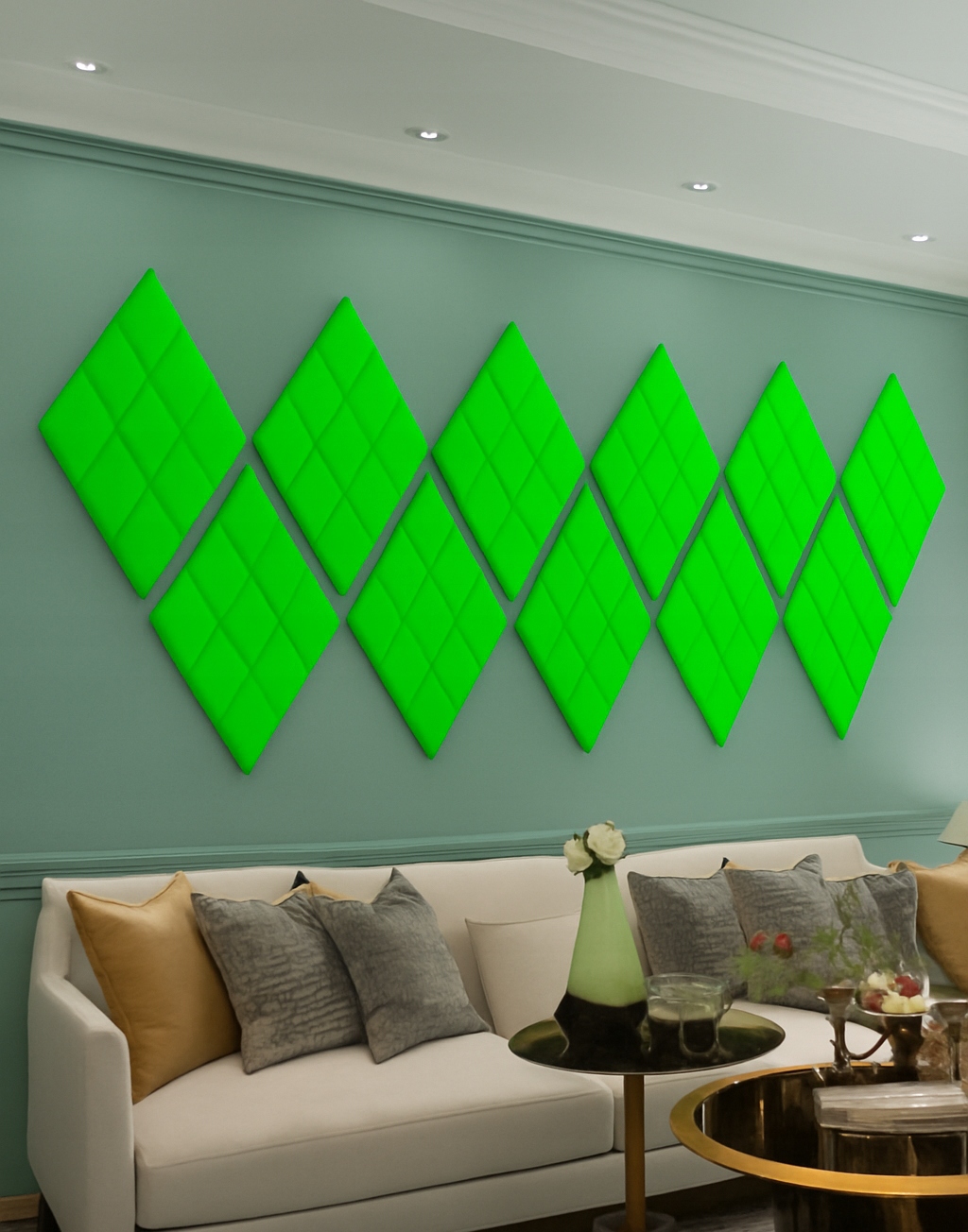 Pianka akustyczna KOSTKA wypukła 30x30x5 cm Panel wygłuszający BUFFO Zieleń