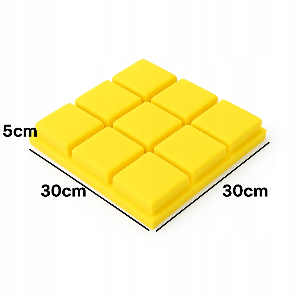 Pianka akustyczna KOSTKA wypukła 30x30x5 cm Panel wygłuszający BUFFO Żółty