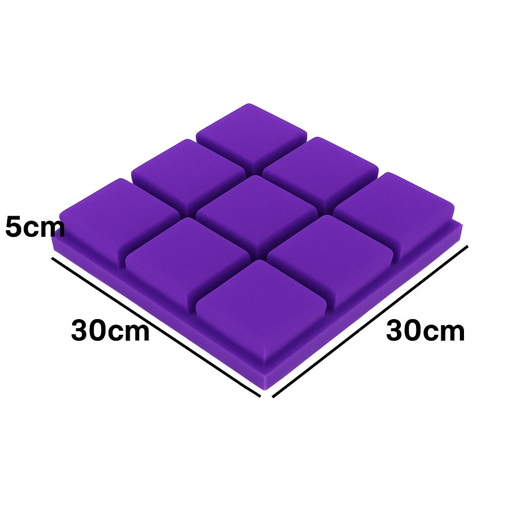Pianka akustyczna KOSTKA wypukła 30x30x5 cm Panel wygłuszający BUFFO Fiolet