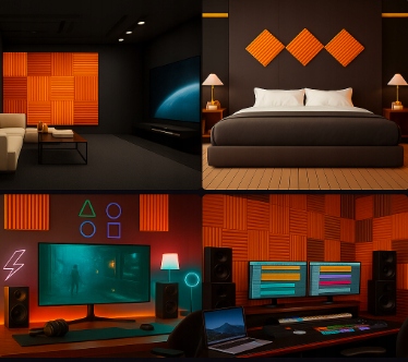 PIANKA MATA GĄBKA AKUSTYCZNA 3 m2 - wygłuszanie pomieszczeń - Pomarańczowy