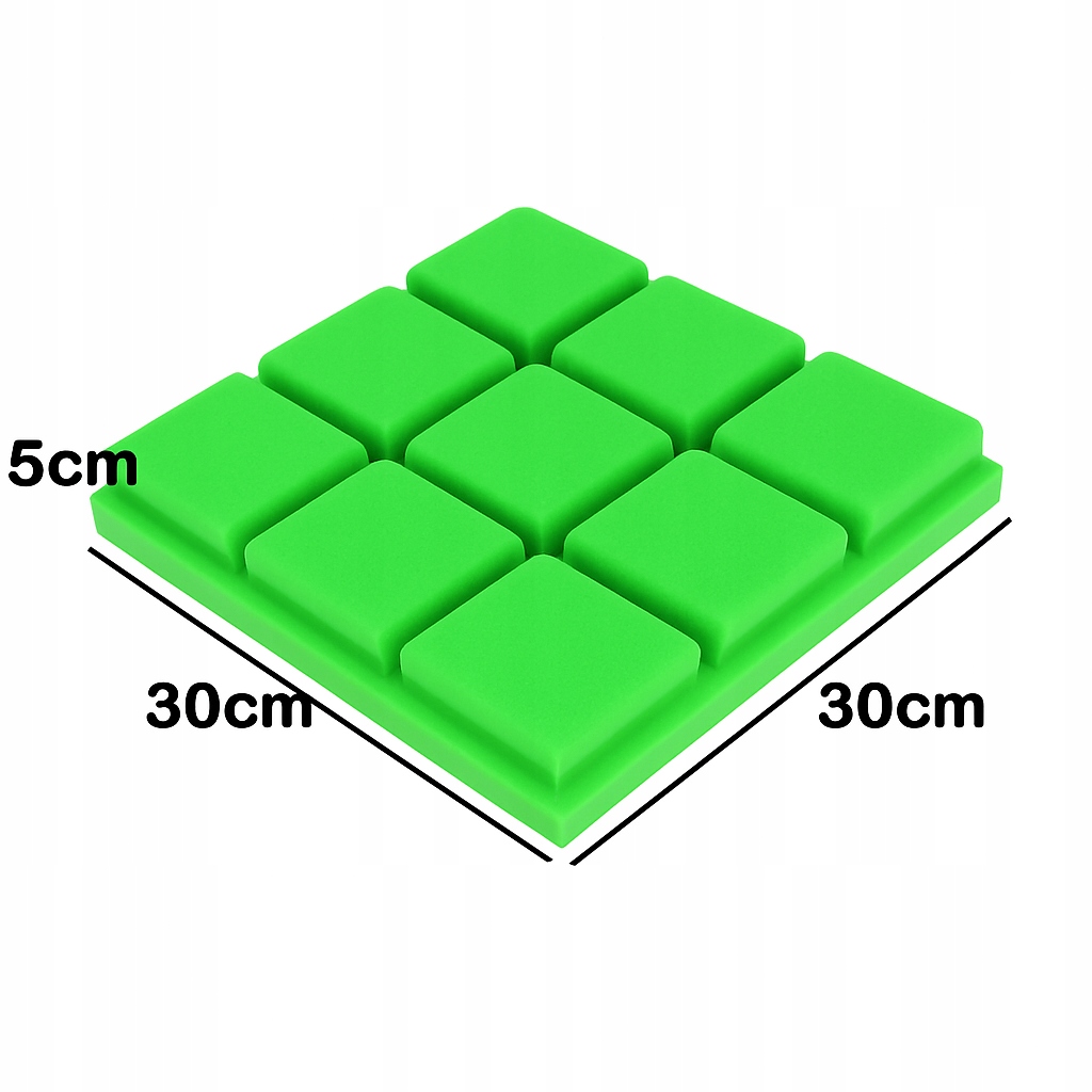 Pianka akustyczna KOSTKA wypukła 30x30x5 cm Panel wygłuszający BUFFO Zieleń