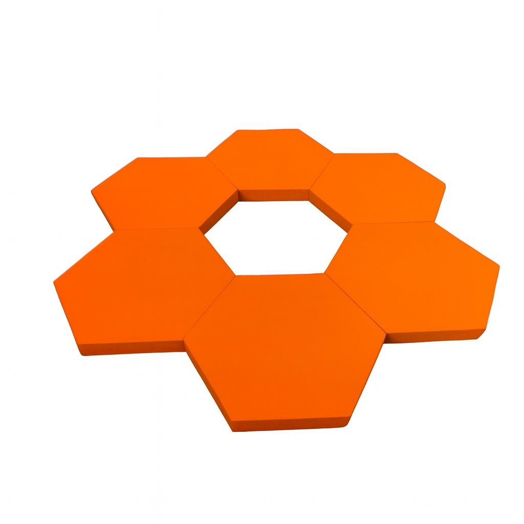 Pianka akustyczna | Gąbka wygłuszająca HEXAGON 32x28x3 cm - pomarańczowy