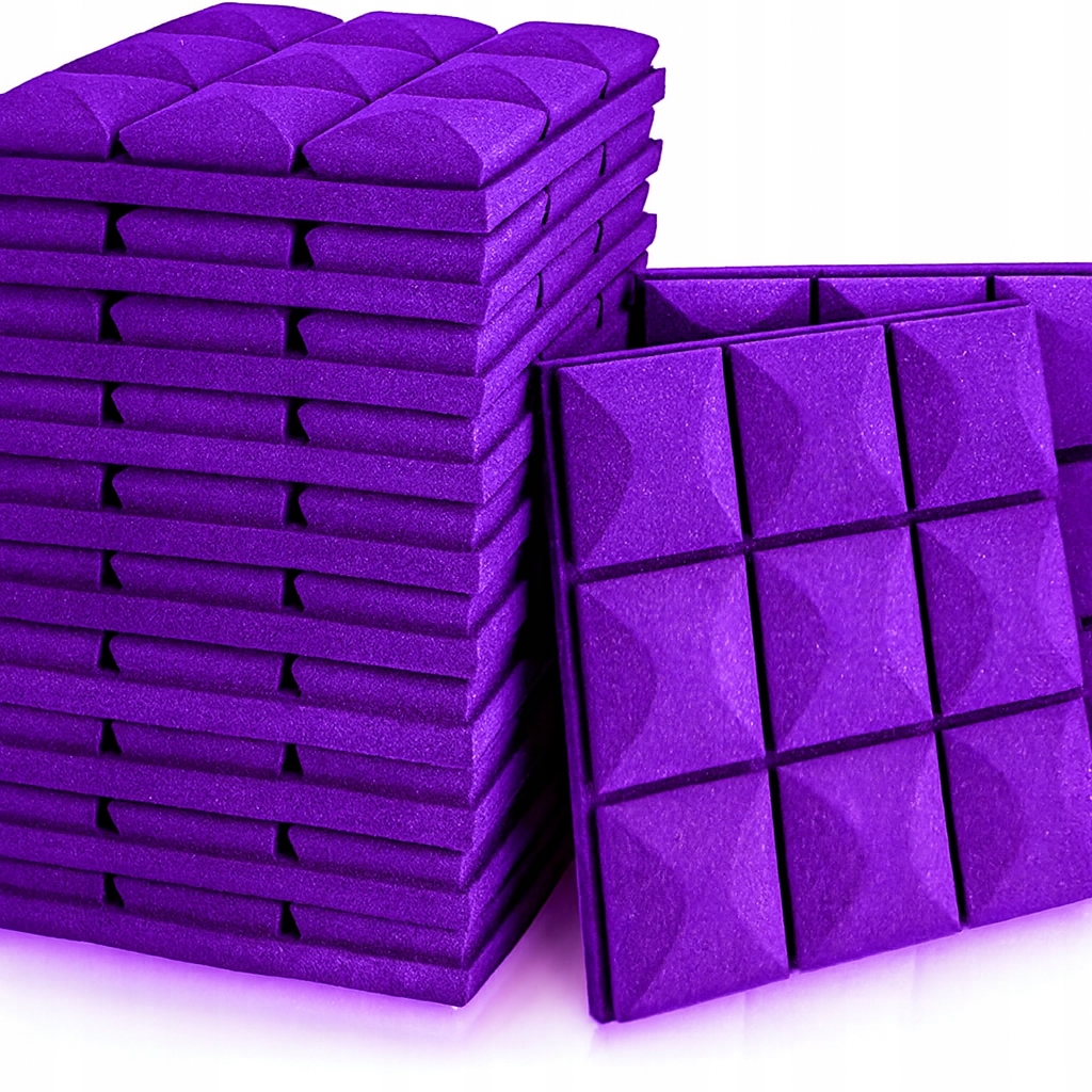 Pianka akustyczna KOSTKA wypukła 30x30x5 cm Panel wygłuszający BUFFO Fiolet