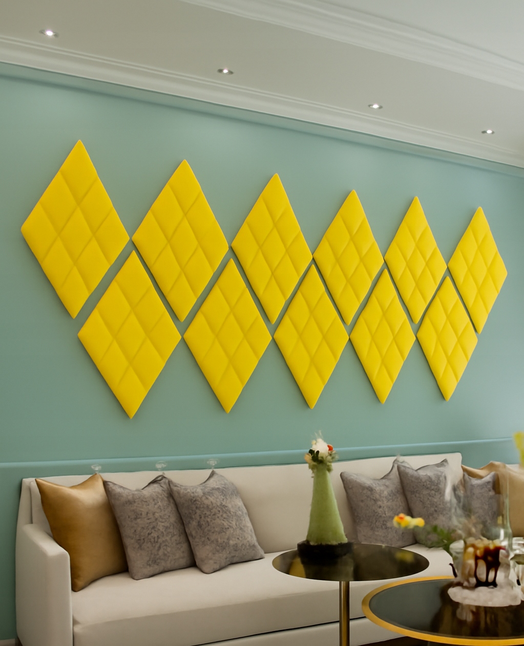 Pianka akustyczna KOSTKA wypukła 30x30x5 cm Panel wygłuszający BUFFO Żółty