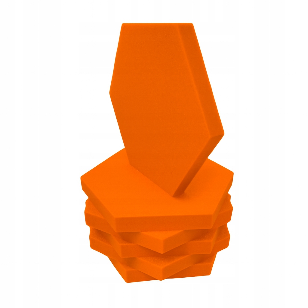 Pianka akustyczna | Gąbka wygłuszająca HEXAGON 32x28x3 cm - pomarańczowy
