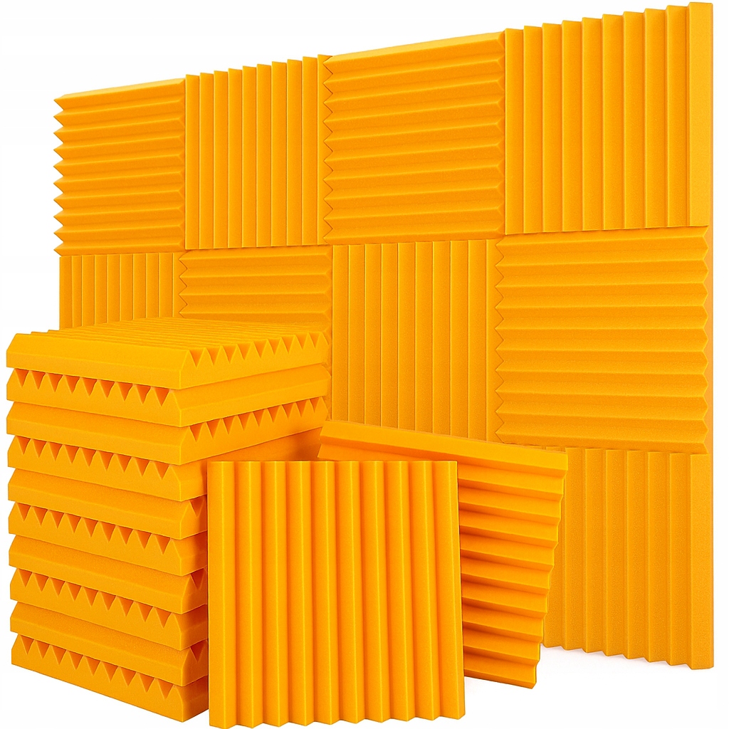 PIANKA MATA GĄBKA AKUSTYCZNA 3 m2 - wygłuszanie pomieszczeń - Pomarańczowy