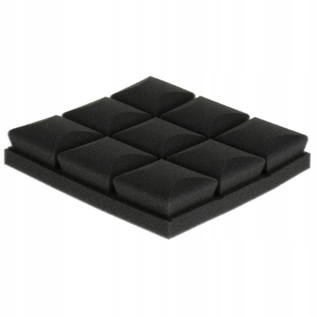 Panele akustyczne BUFFO 30×30 cm| grafit pomarańcz| ZESTAW | – 4 szt