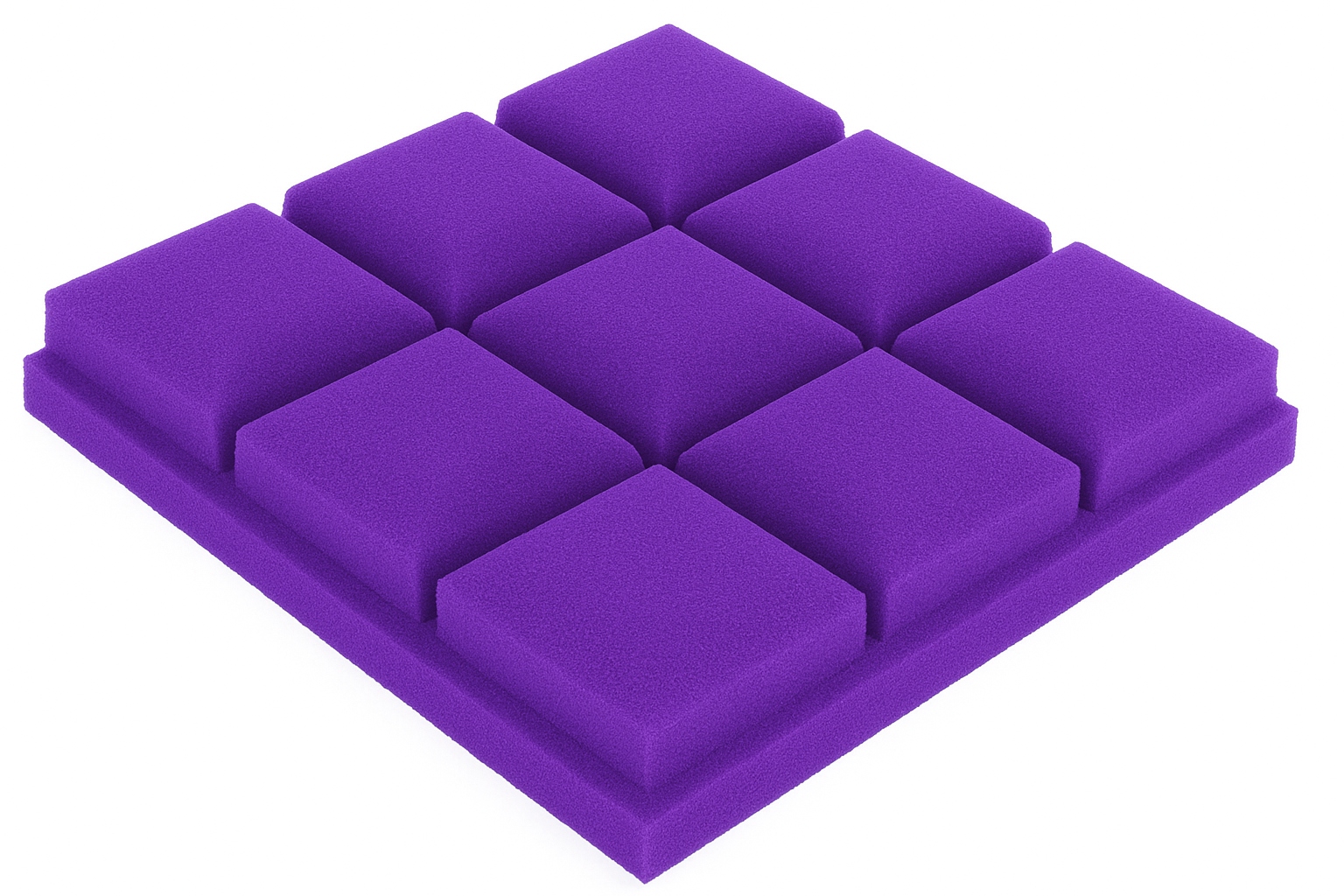 Panele akustyczne BUFFO 30×30 cm| grafit fiolet| ZESTAW | – 4 szt