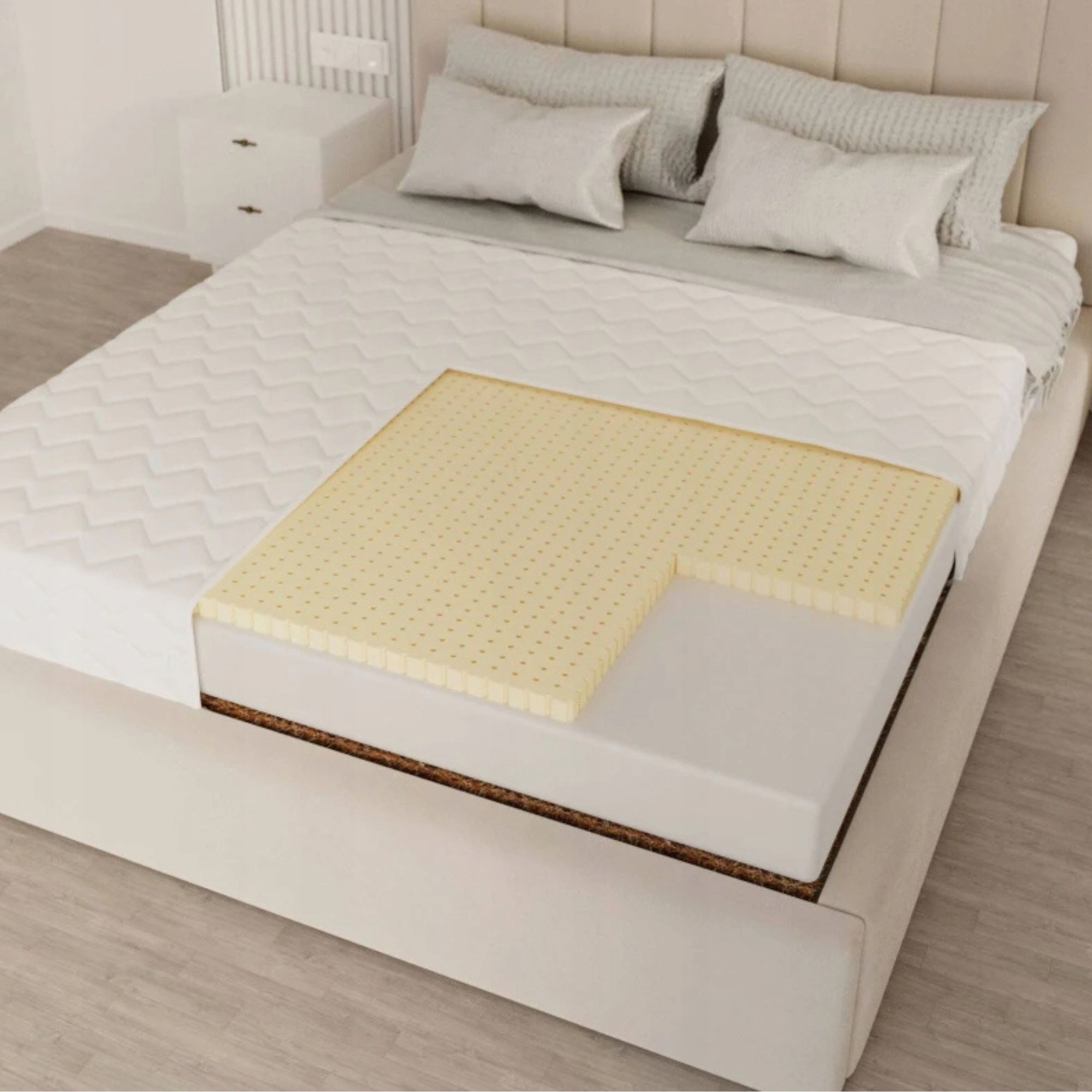 Materac LATEKSOWY 180x200 KOKOS LATEKS PERFOROWANY stabilność przewiewność