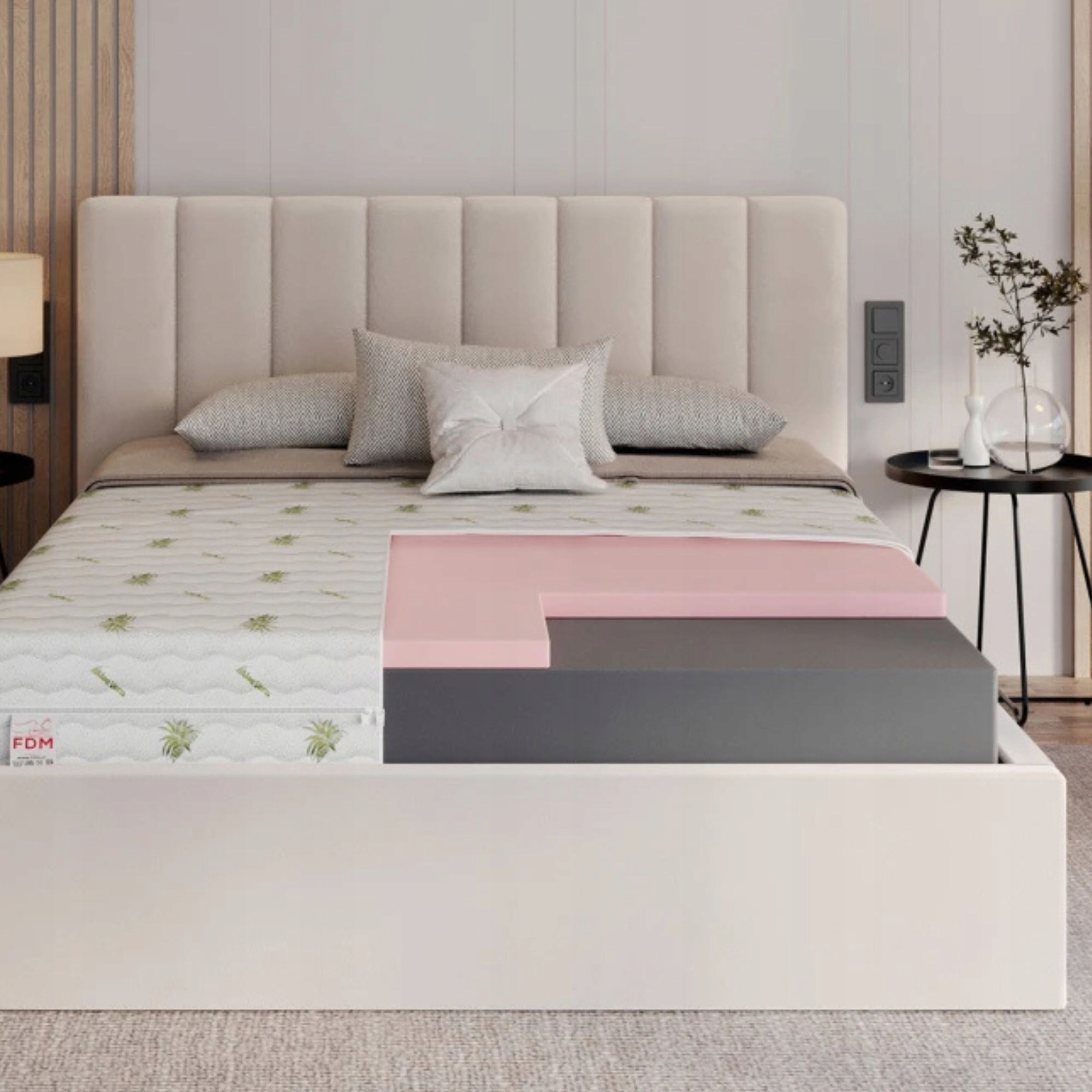 MATERAC PIANKOWY 120x200 16 CM PAMIĘĆ KSZTAŁTU VISCO WYCIĄG Z ALOESU ANTYRO