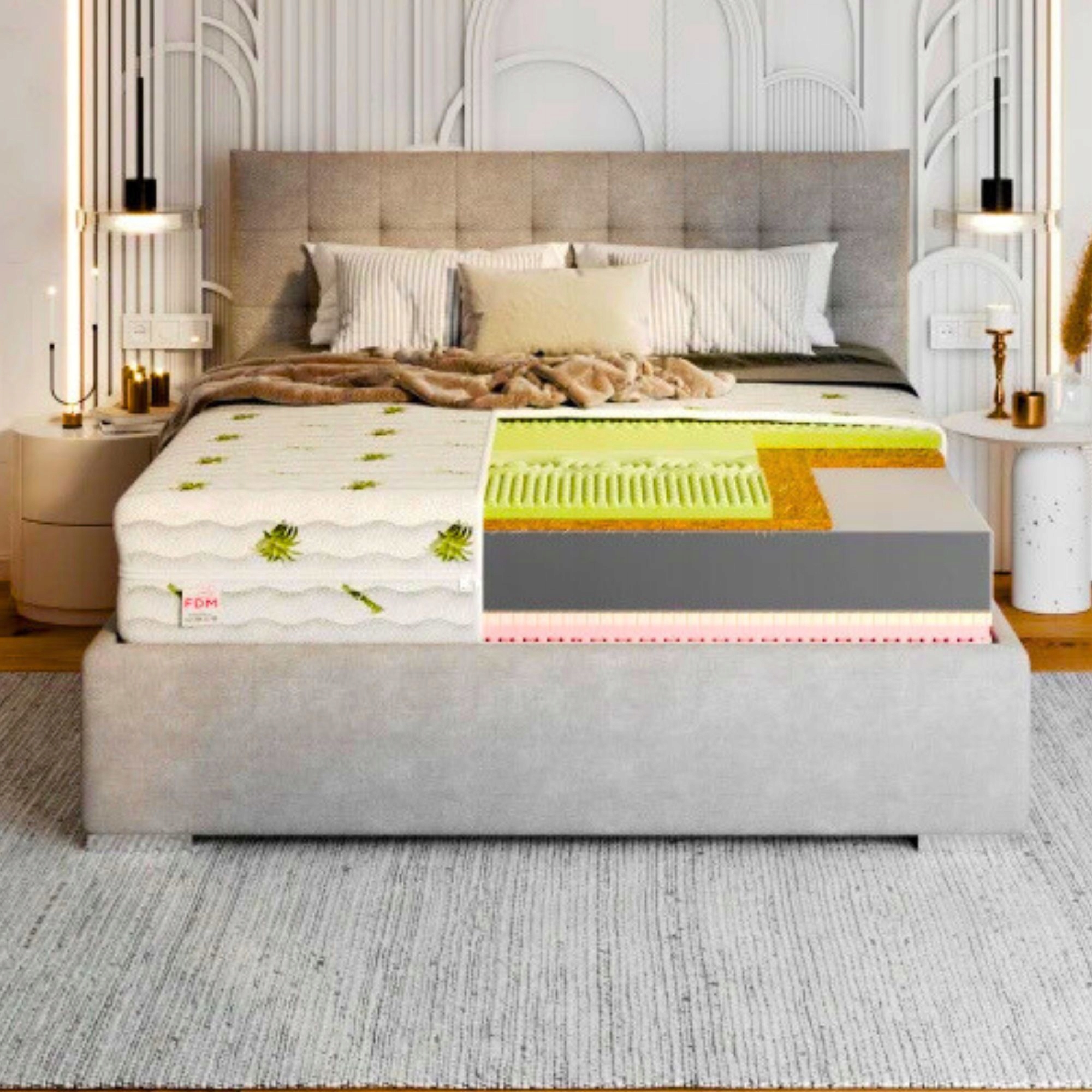 Materac piankowy 140x200 WYGODA PREMIUM 22 CM WYSOKOŚCI VISCO PROFILOWANY