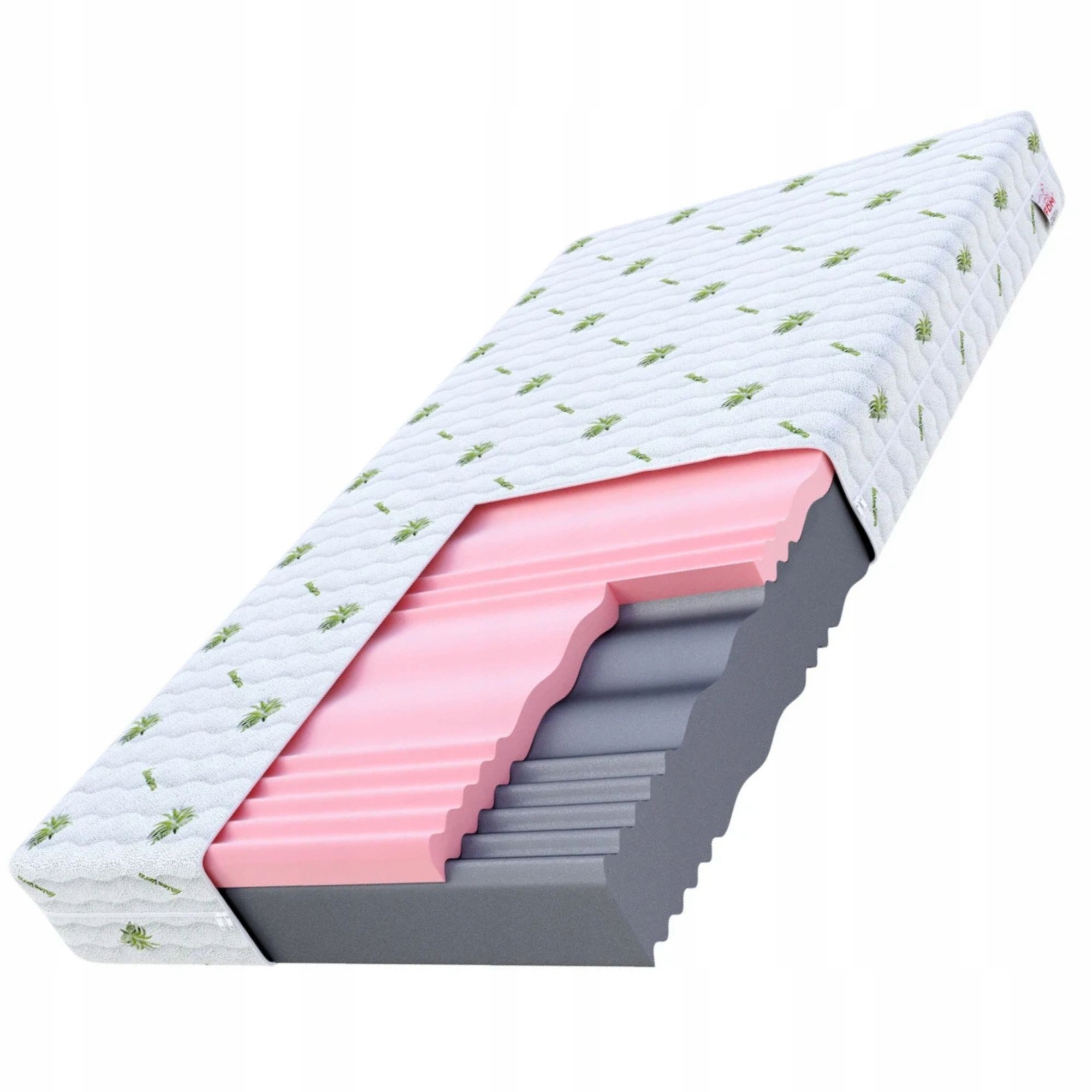 Materac PIANKOWY 90x200 x 14 cm H3, H4 PROFILOWANY WYCIĄG Z ALOESU HR