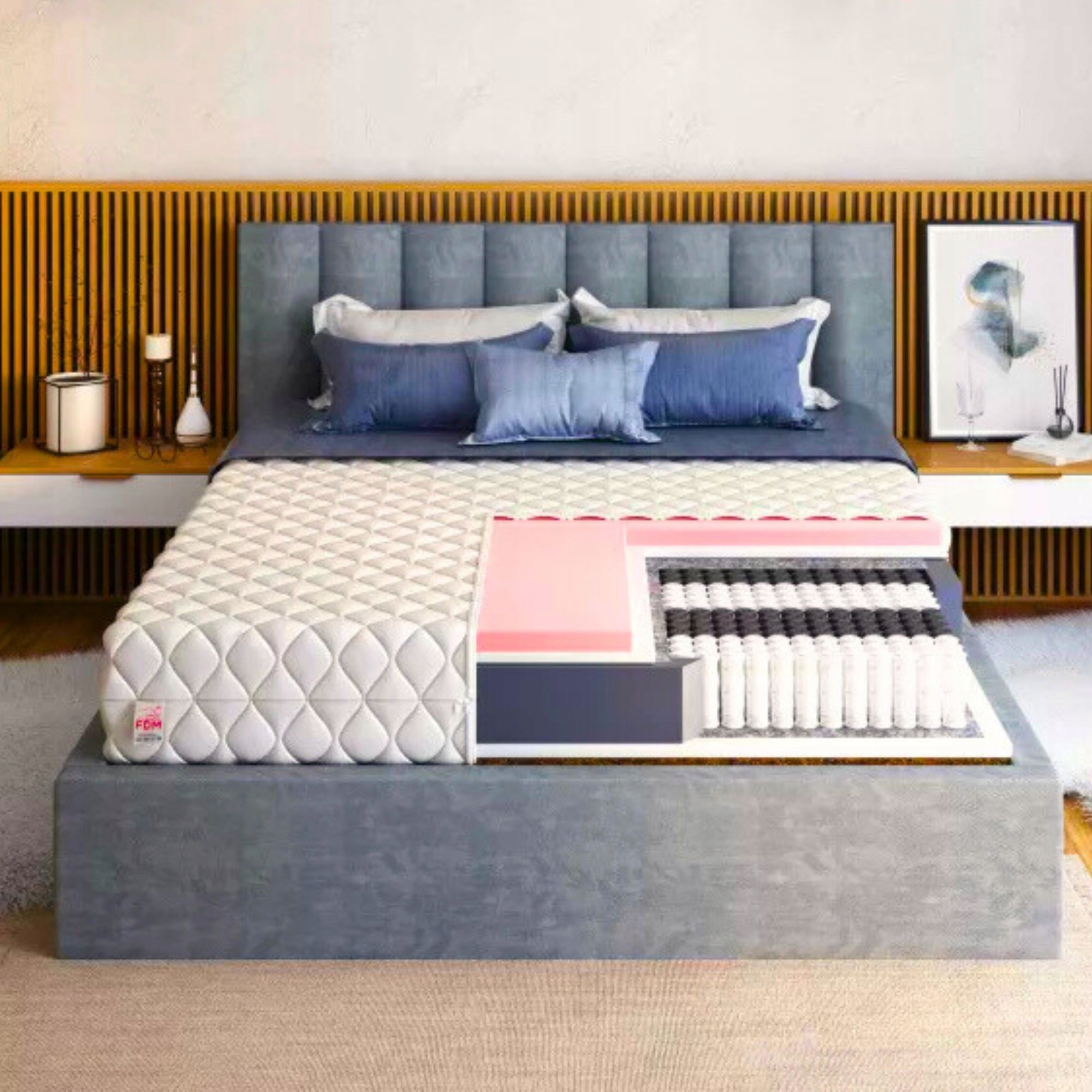 Materac KLASY PREMIUM 200 x 200 x 28cm H3, H4 WYSOKI PAMIĘĆ KSZTAŁTU KOKOS