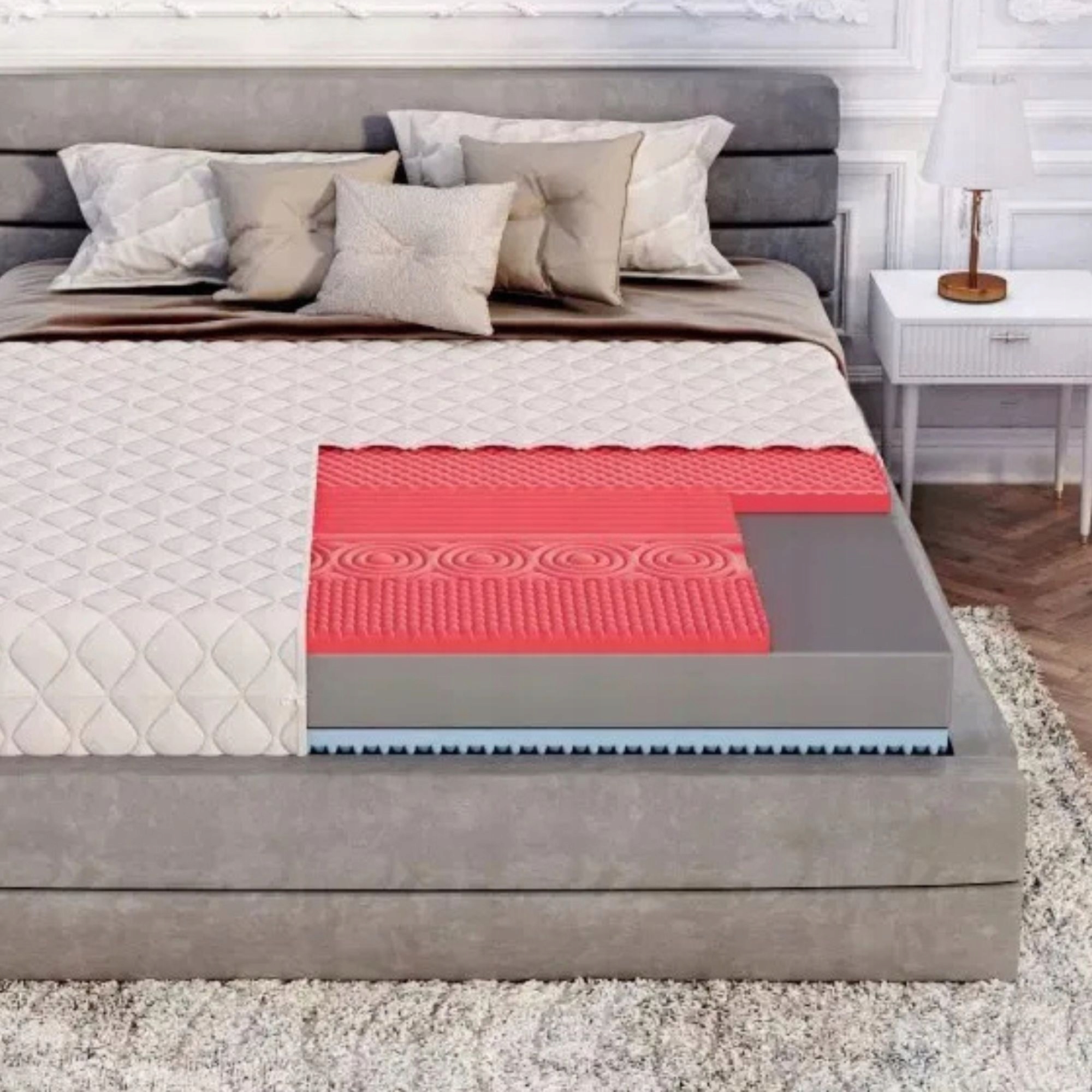 Materac piankowy VITERBO MAX - 80 x 200 x 19 PROFILOWANA PIANKA VISCO I HR