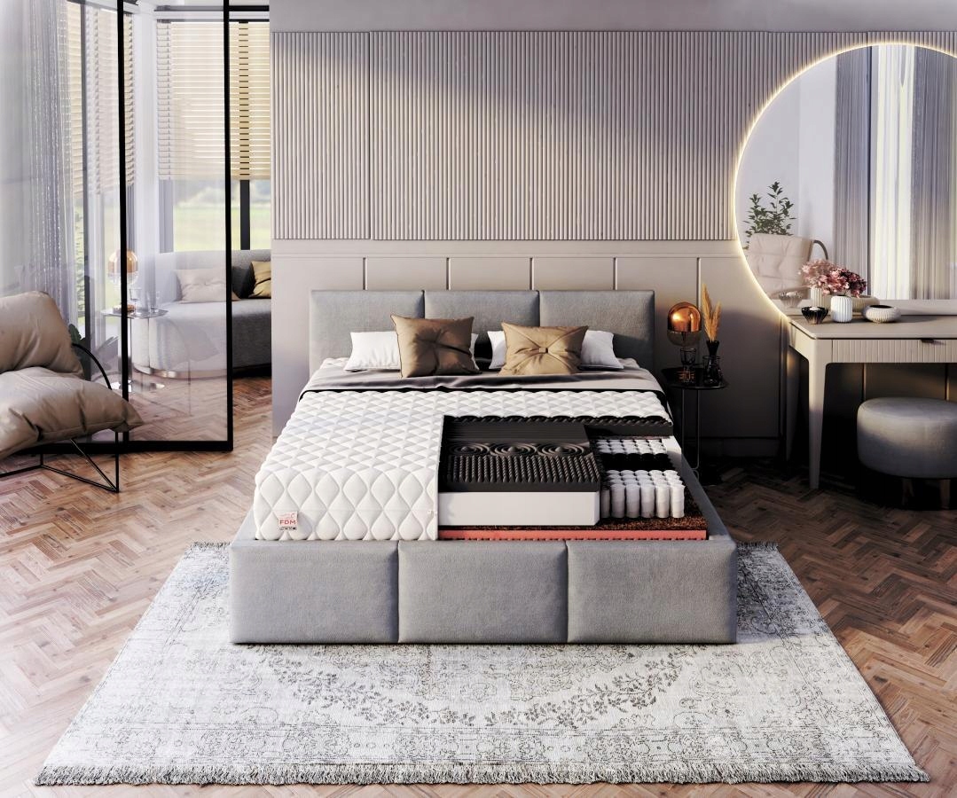 Materac kieszeniowy PROFILOWANY 140 x 200 22CM PIANKA HR VISCO KOKOS H3 H4