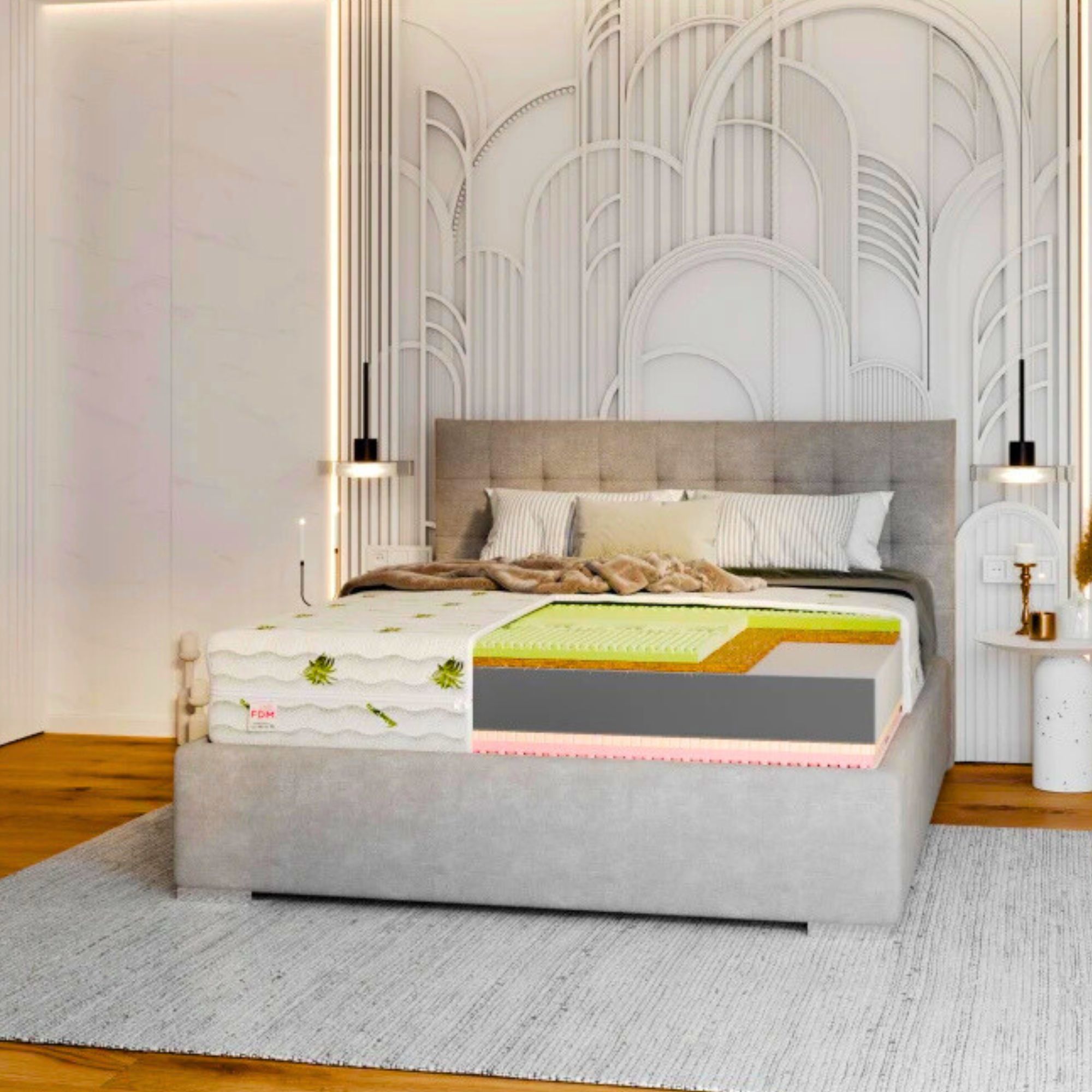 Materac piankowy 140x200 WYGODA PREMIUM 22 CM WYSOKOŚCI VISCO PROFILOWANY