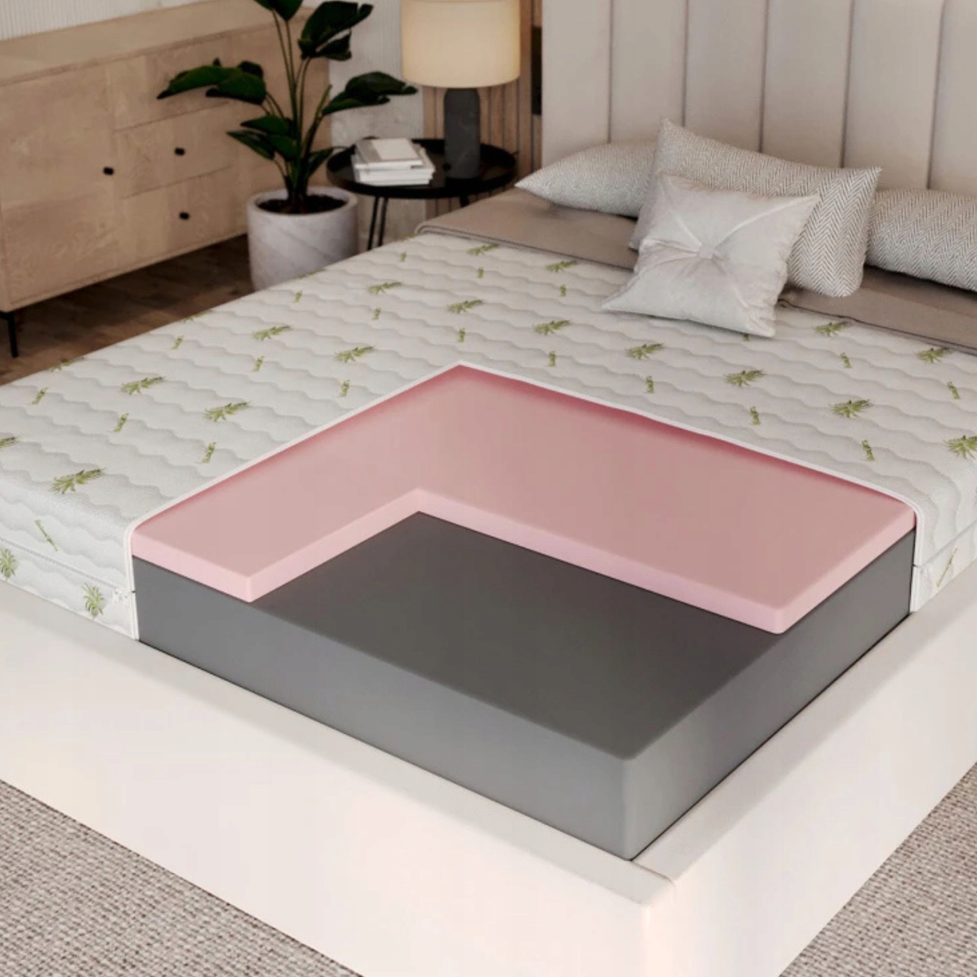 MATERAC PIANKOWY 120x200 16 CM PAMIĘĆ KSZTAŁTU VISCO WYCIĄG Z ALOESU ANTYRO