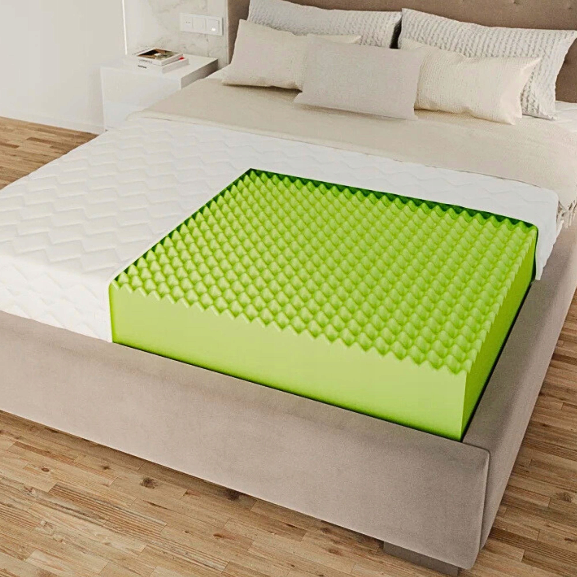 140x200 materac H3 12 cm pianka strefowa przewiewna z pokrowcem do prania