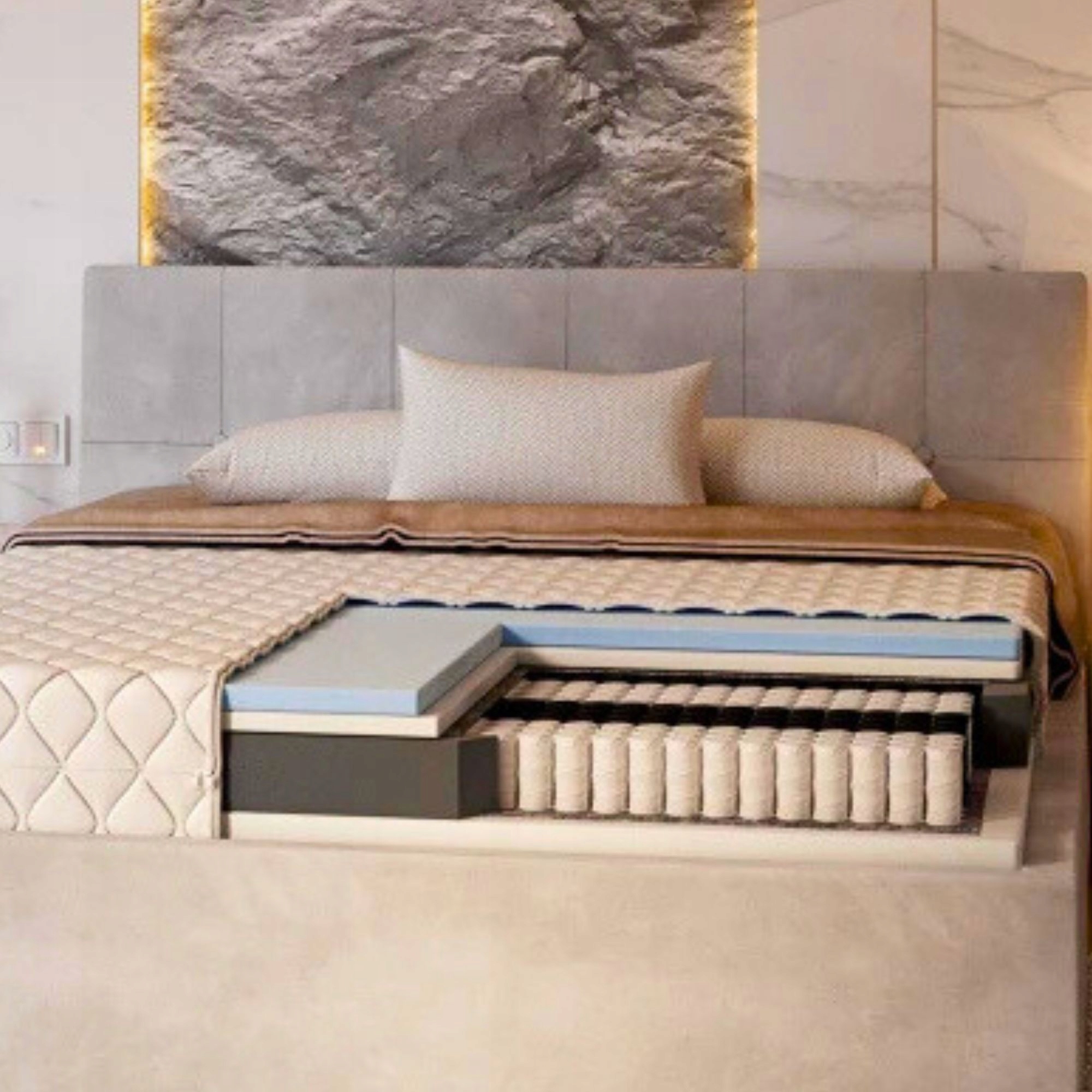 200x200 materac kieszeniowy HR 7 stref H3 H2 19 cm duży antyalergiczny