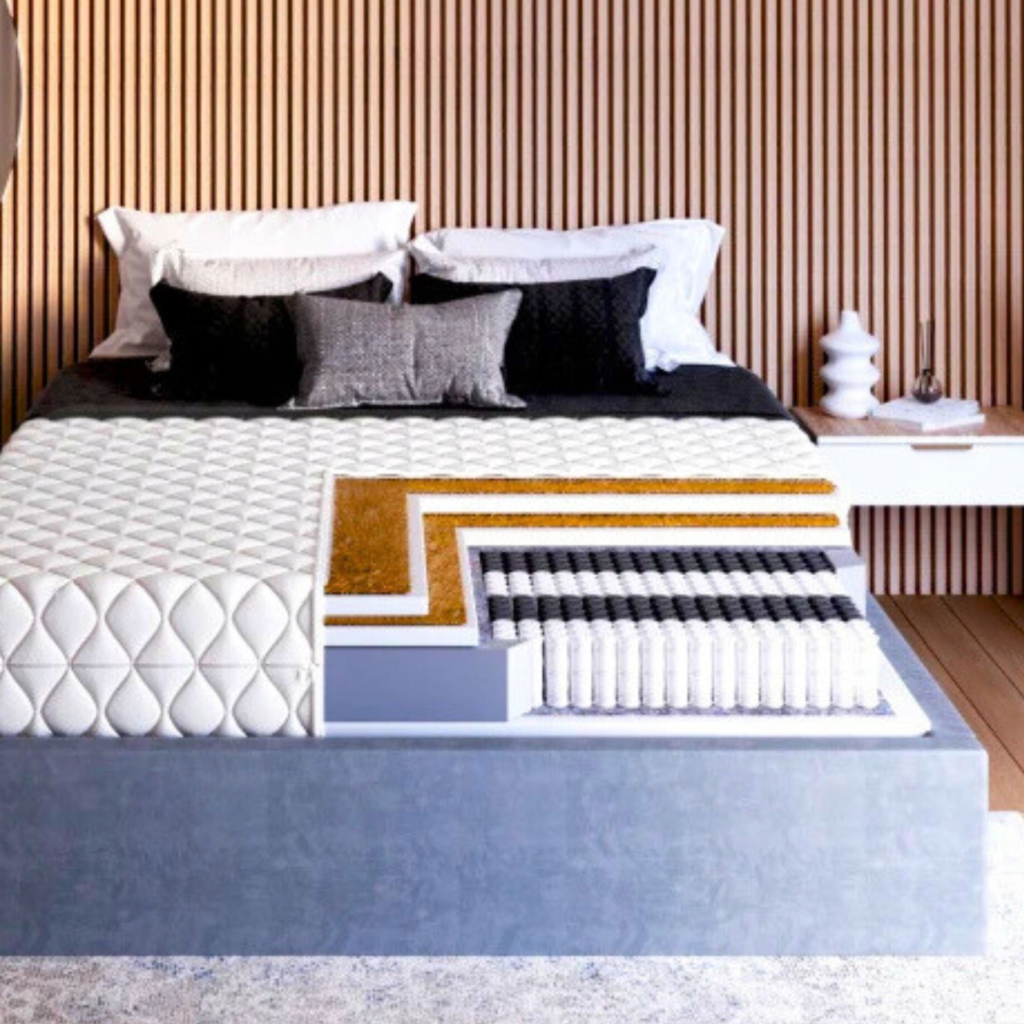 Materac sprężynowy kieszeniowy kokos 180 x 200 26cm wysoki H3, H5 PREMIUM