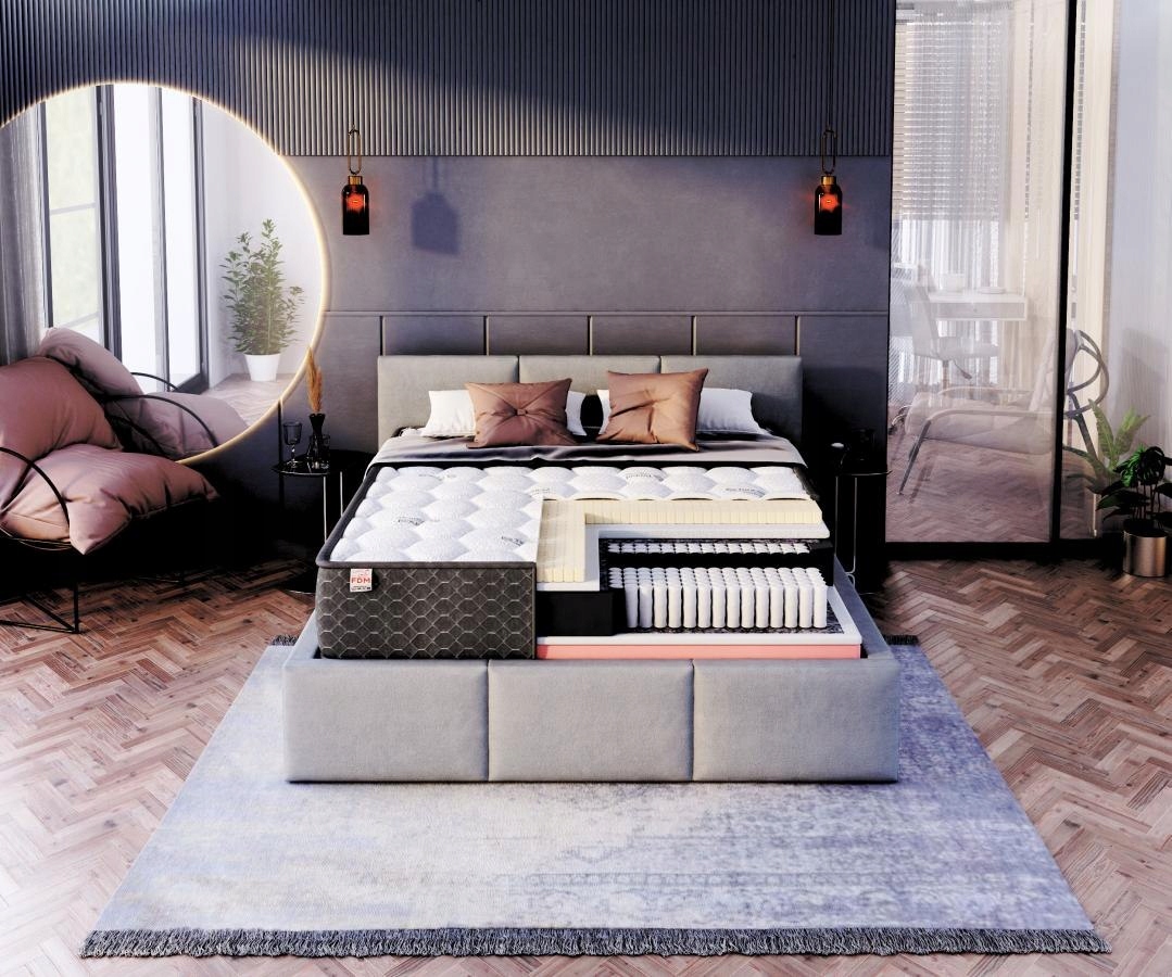 MATERAC PREMIUM COMFORTOWY 80x200 25 LATEKS PERFOROWANY VISCO MULTIPOCKET