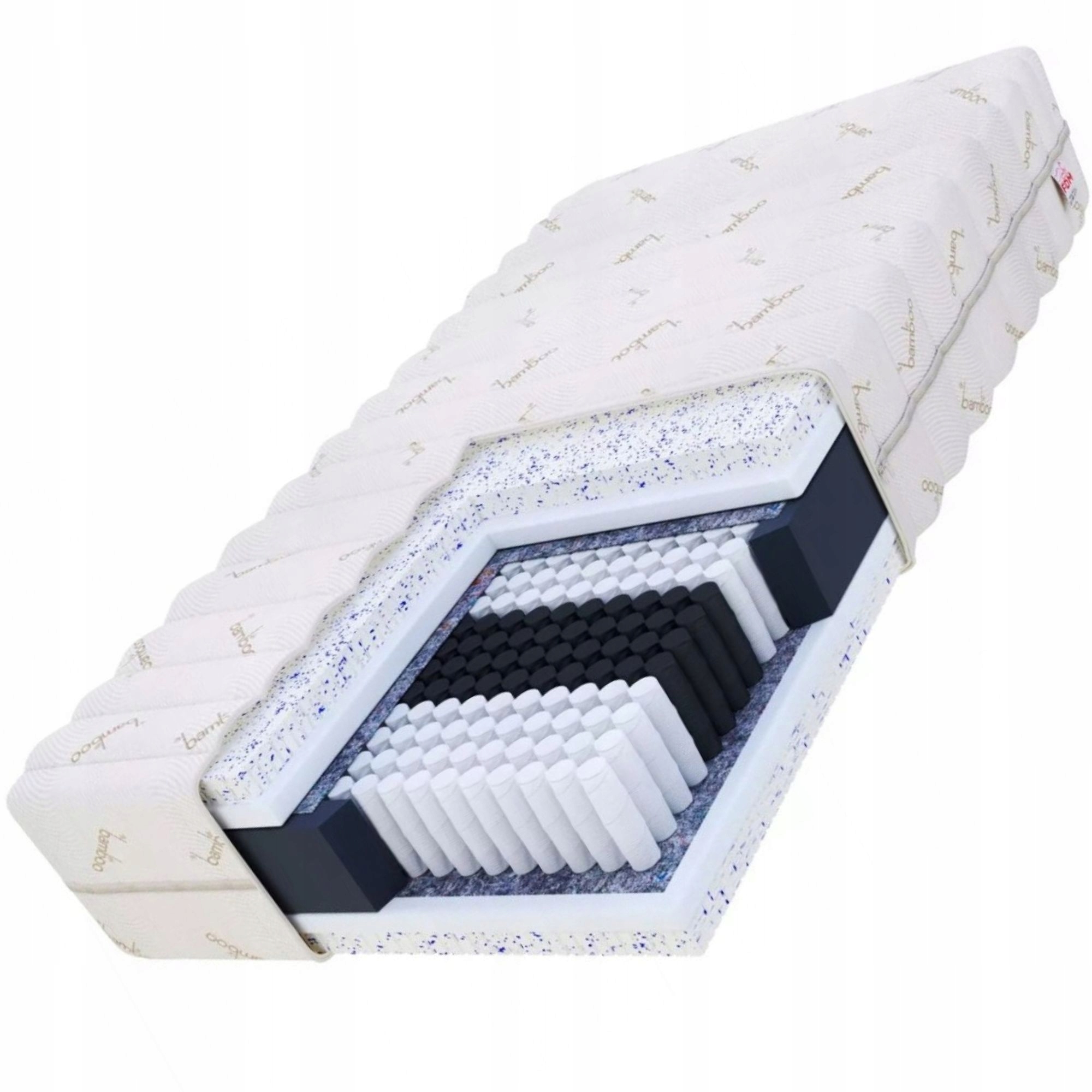 Materac 160 x 200 x 23cm H4 LATEX 2x3 CM SPRĘZYNY POKROWIEC BAMBUSOWY