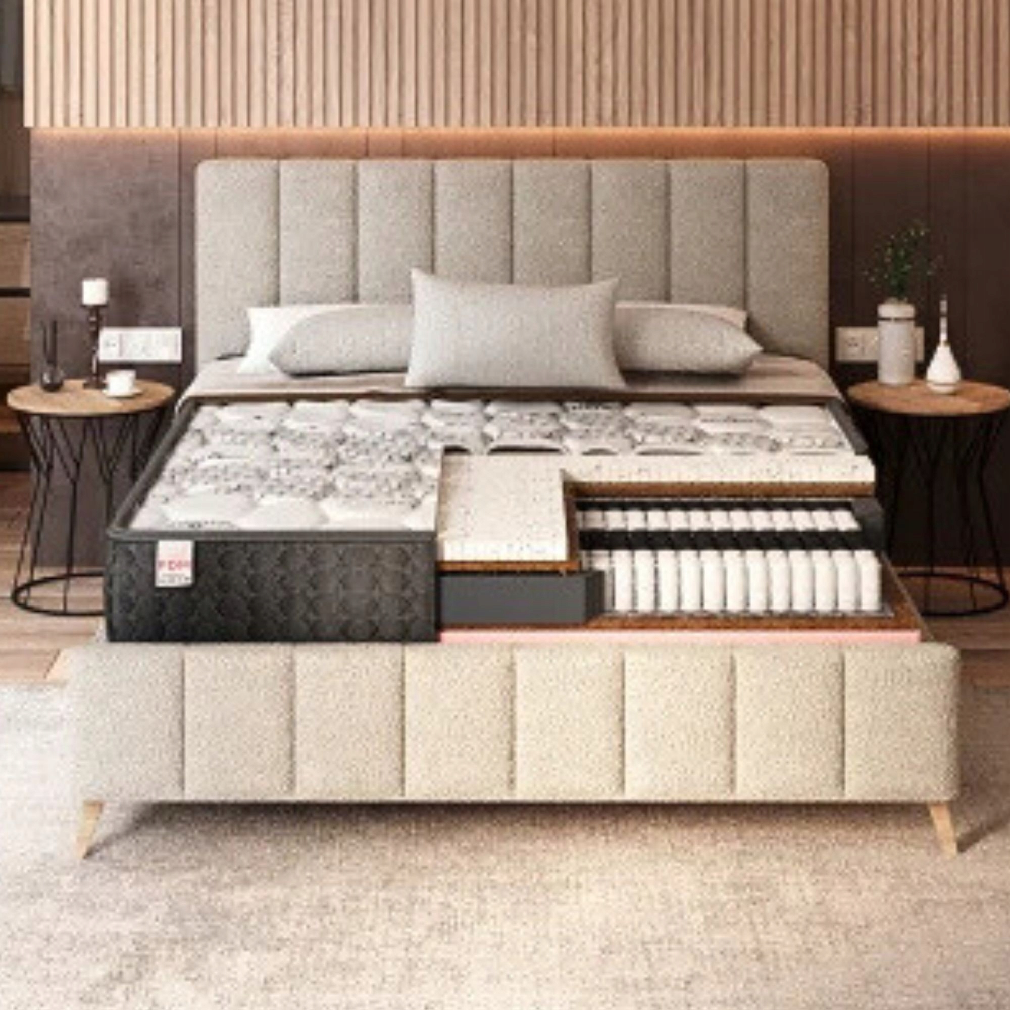 Materac 80 x 200 multipocketowy SOLE kokos, lateks, visco 22 cm PREMIUM