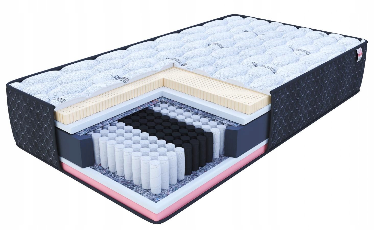 MATERAC PREMIUM COMFORTOWY 120x200 25 LATEKS PERFOROWANY VISCO MULTIPOCKET