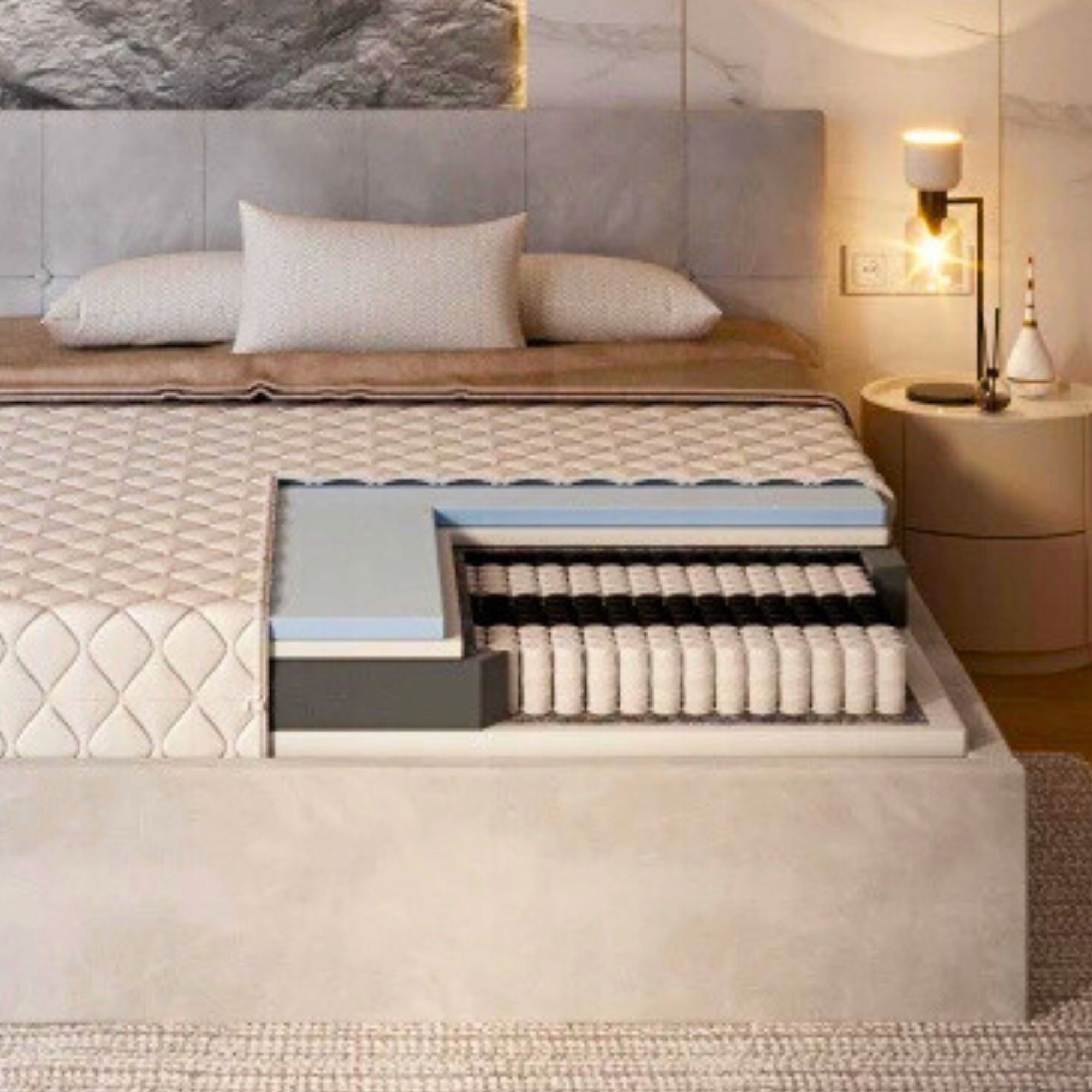 180x200 materac kieszeniowy HR 25 cm 7 stref H2 H3 zdejmowany pokrowiec