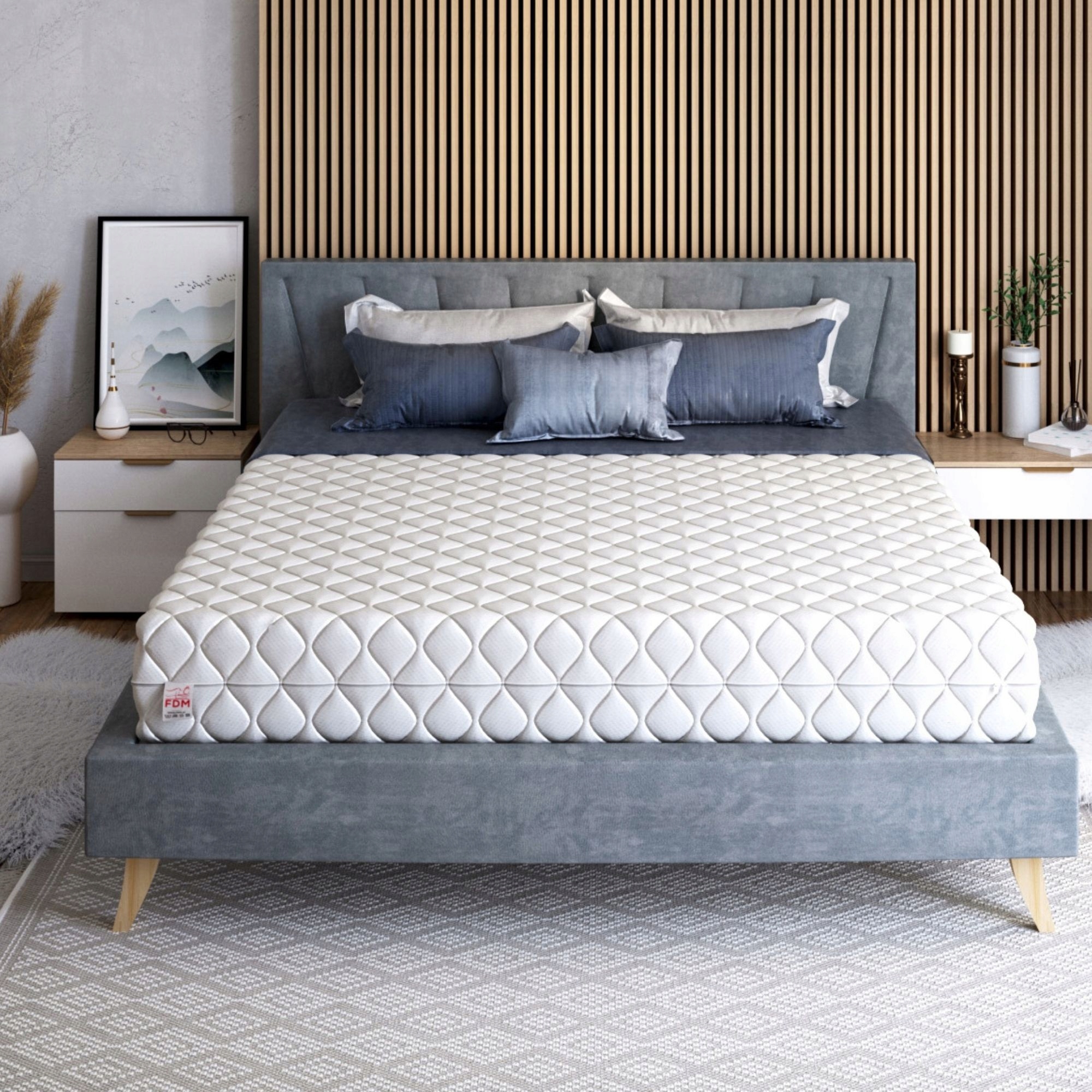 Materac WYSOKI sprężynowy kieszeniowy 80 x 200 x 25cm H2 MIĘKKI VISCO