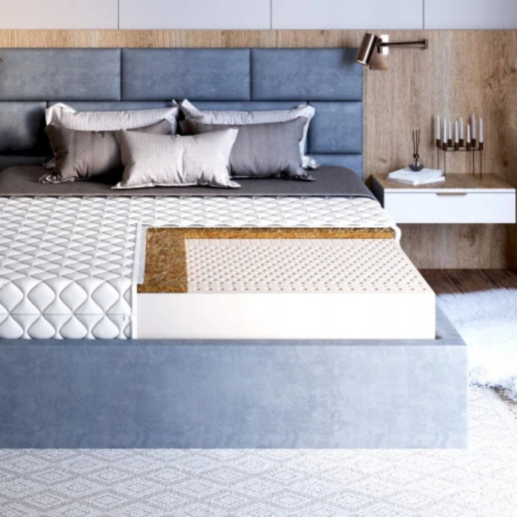 Materac LATEKSOWO KOKOSOWY 80x200 20cm H2 H3 SUPER WENTYLACJA PERFOROWANY