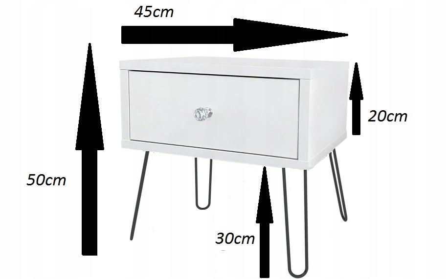 SZAFKA NOCNA SZUFLADA KOMODA GLAMOUR SZARY