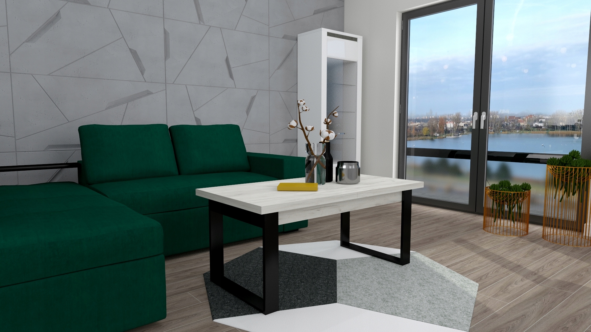 NOWOCZESNY STOLIK KAWOWY ŁAWA DO SALONU LOFT