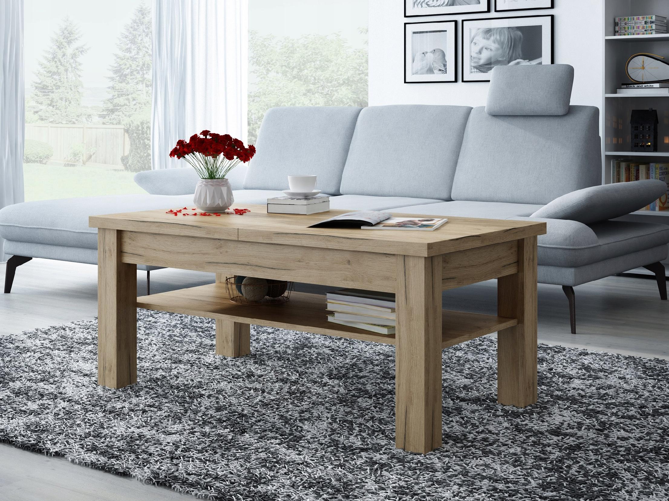 ŁAWA ŁAWOSTÓŁ STOLIK ROZKŁADANA Z PÓŁKA WENGE