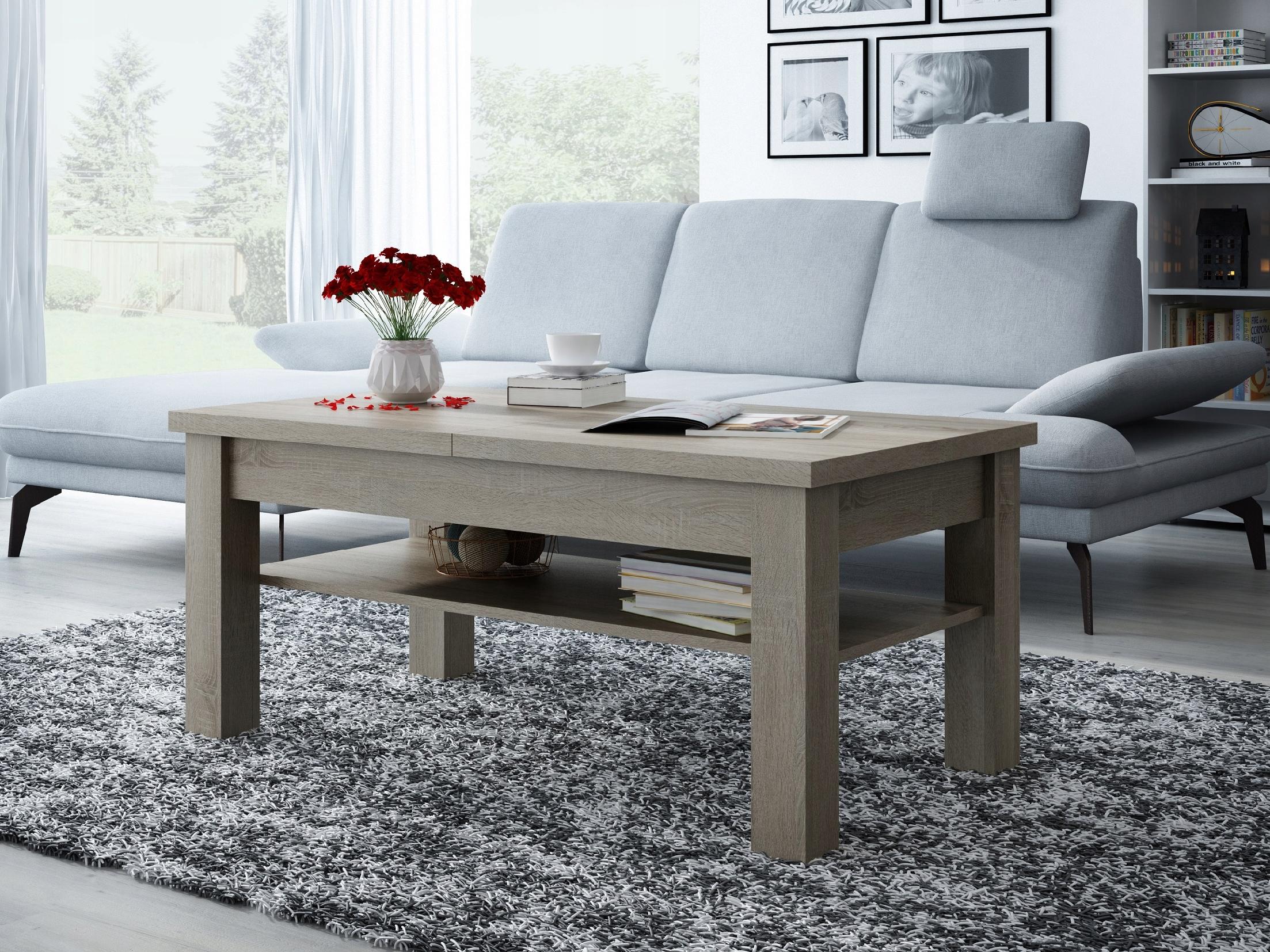 ŁAWA ŁAWOSTÓŁ STOLIK ROZKŁADANA Z PÓŁKA WENGE