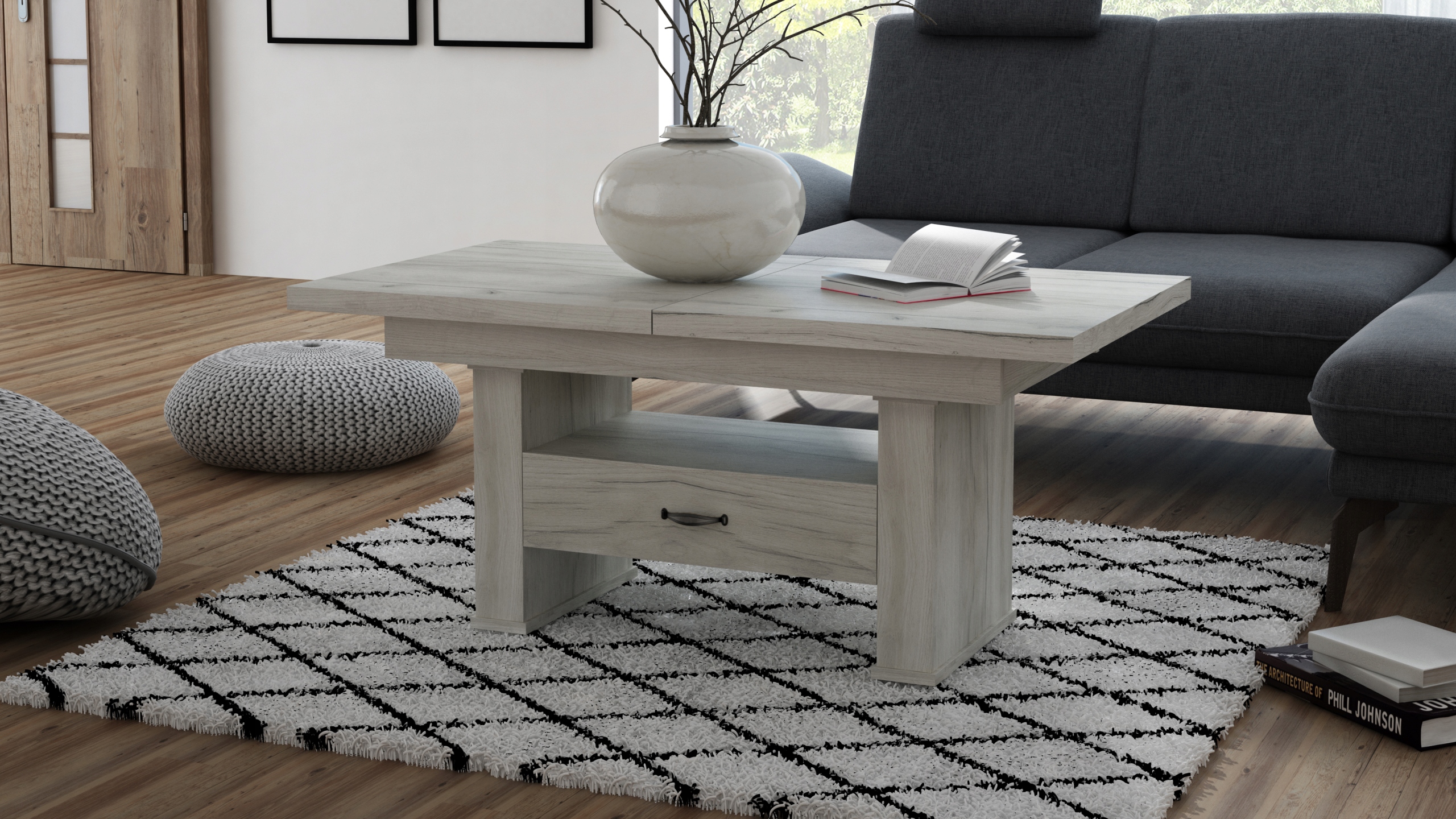 ŁAWA,ŁAWOSTÓŁ ROZKŁADANY Z SZUFLADĄ SAN REMO