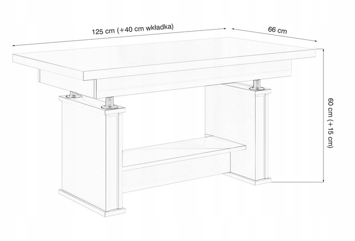 ŁAWA ŁAWOSTÓŁ ROZKŁADANA PODNOSZONA PÓŁKA SAN REMO