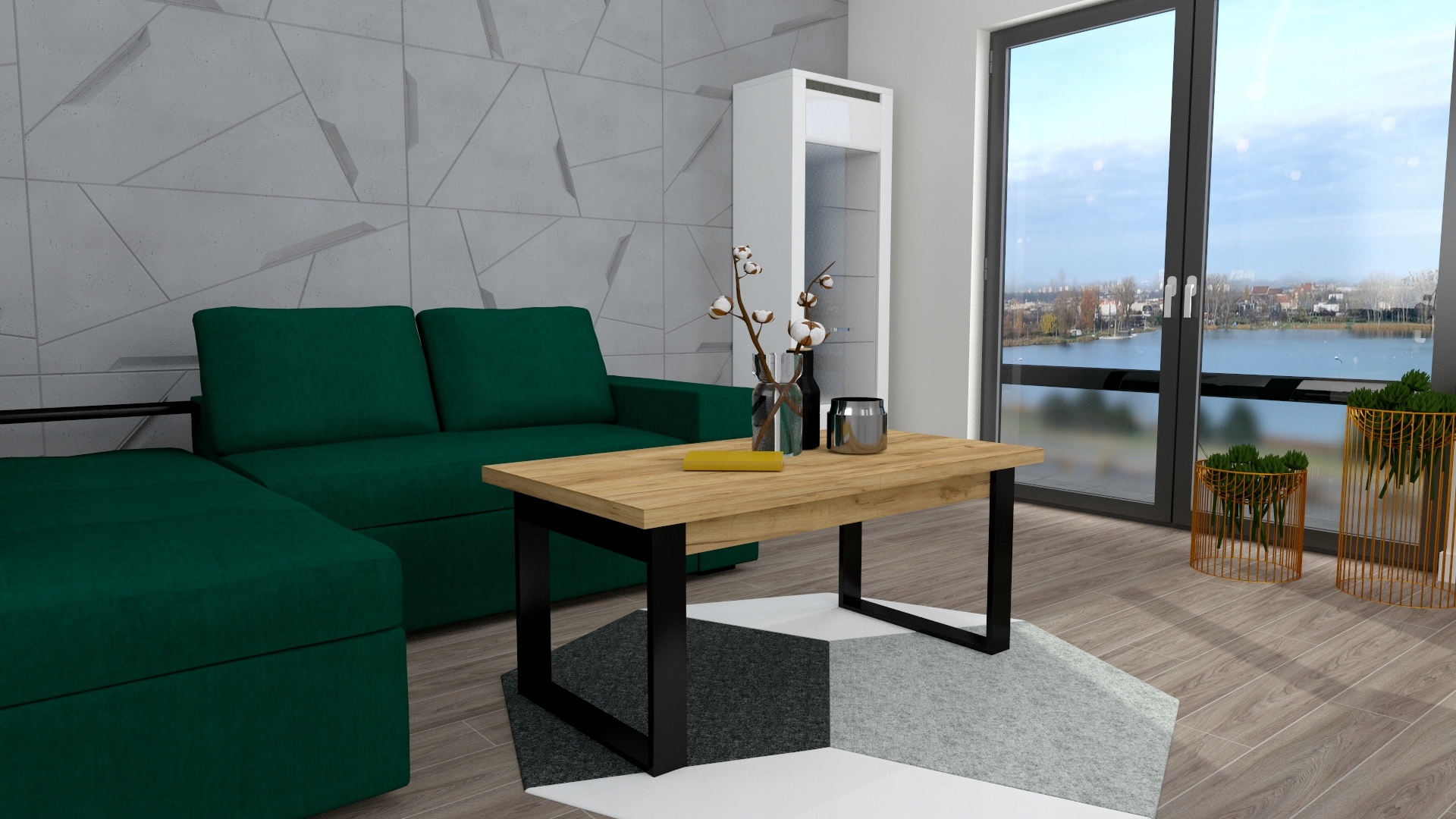 NOWOCZESNY STOLIK KAWOWY ŁAWA DO SALONU LOFT