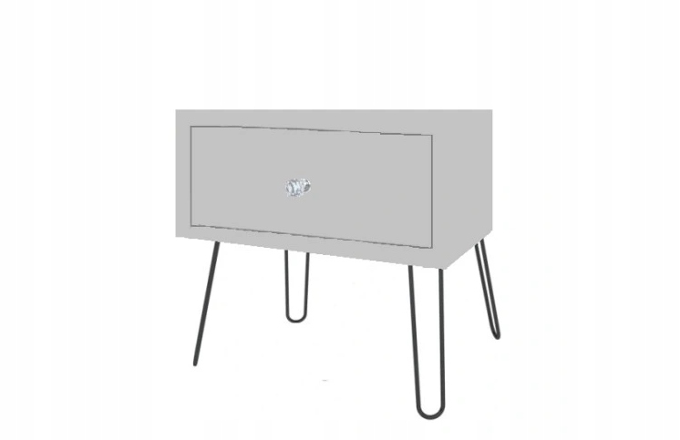 SZAFKA NOCNA SZUFLADA KOMODA GLAMOUR SZARY
