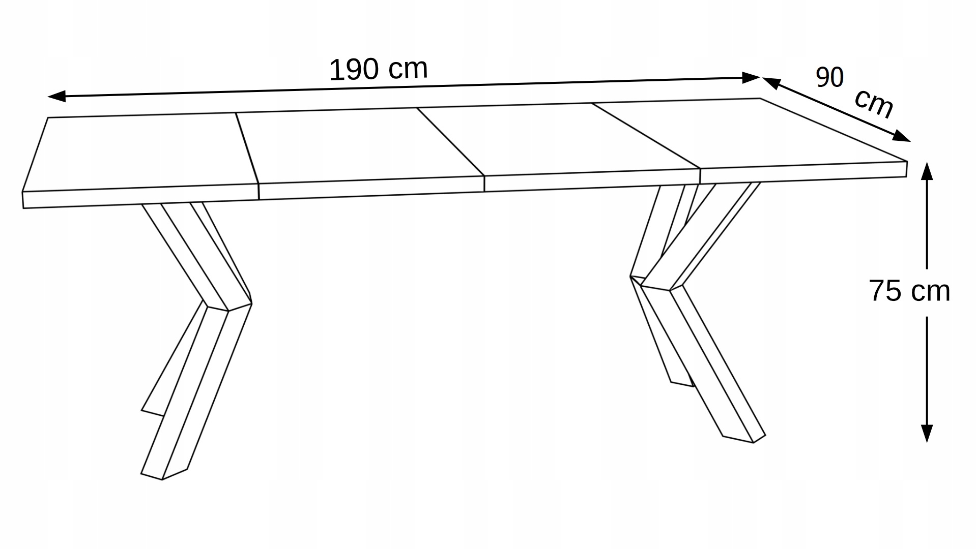 STÓŁ ROZKŁADANY NOGA METAL SALON KUCHNIA 90cm+2x50cm