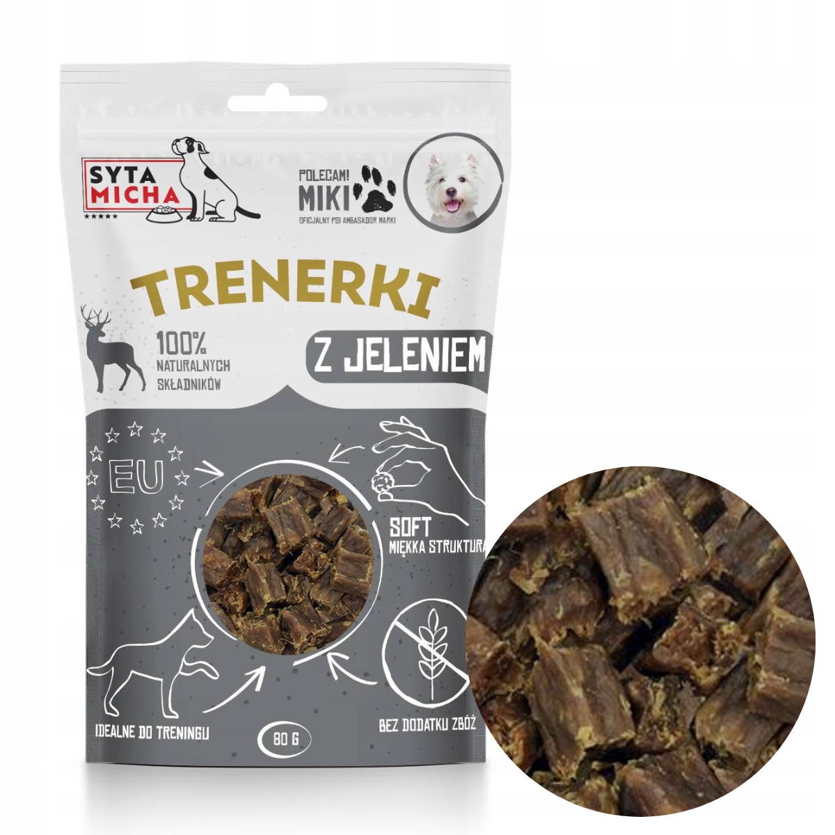 syta micha trenerki z jeleniem dla psa 80g syta micha trenerki z jeleniem dla psa 80g
