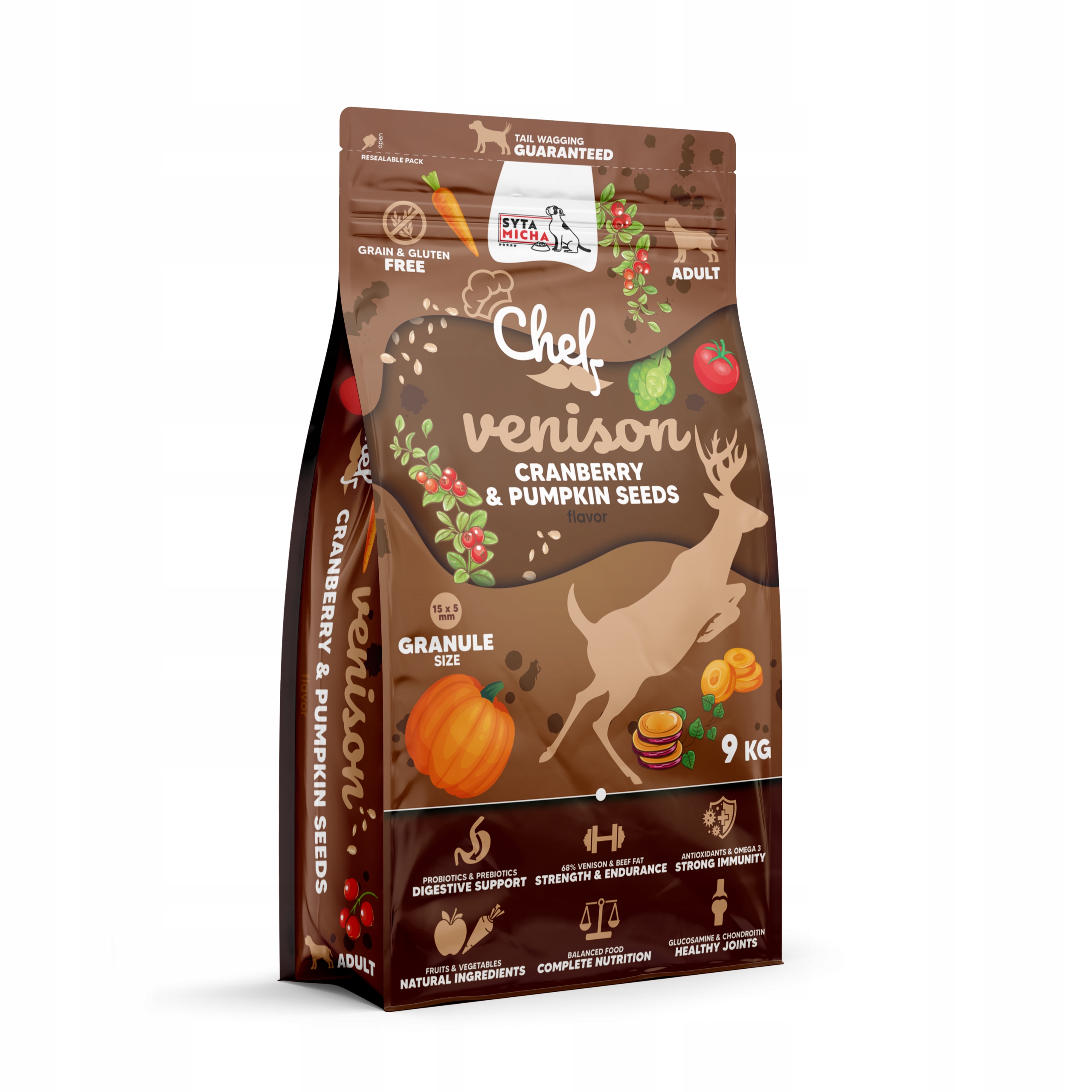 syta micha. sucha karma dla psa dziczyzna, żurawina i pestki dyni 9kg syta micha. sucha karma dla psa dziczyzna, żurawina i pestki dyni 9kg